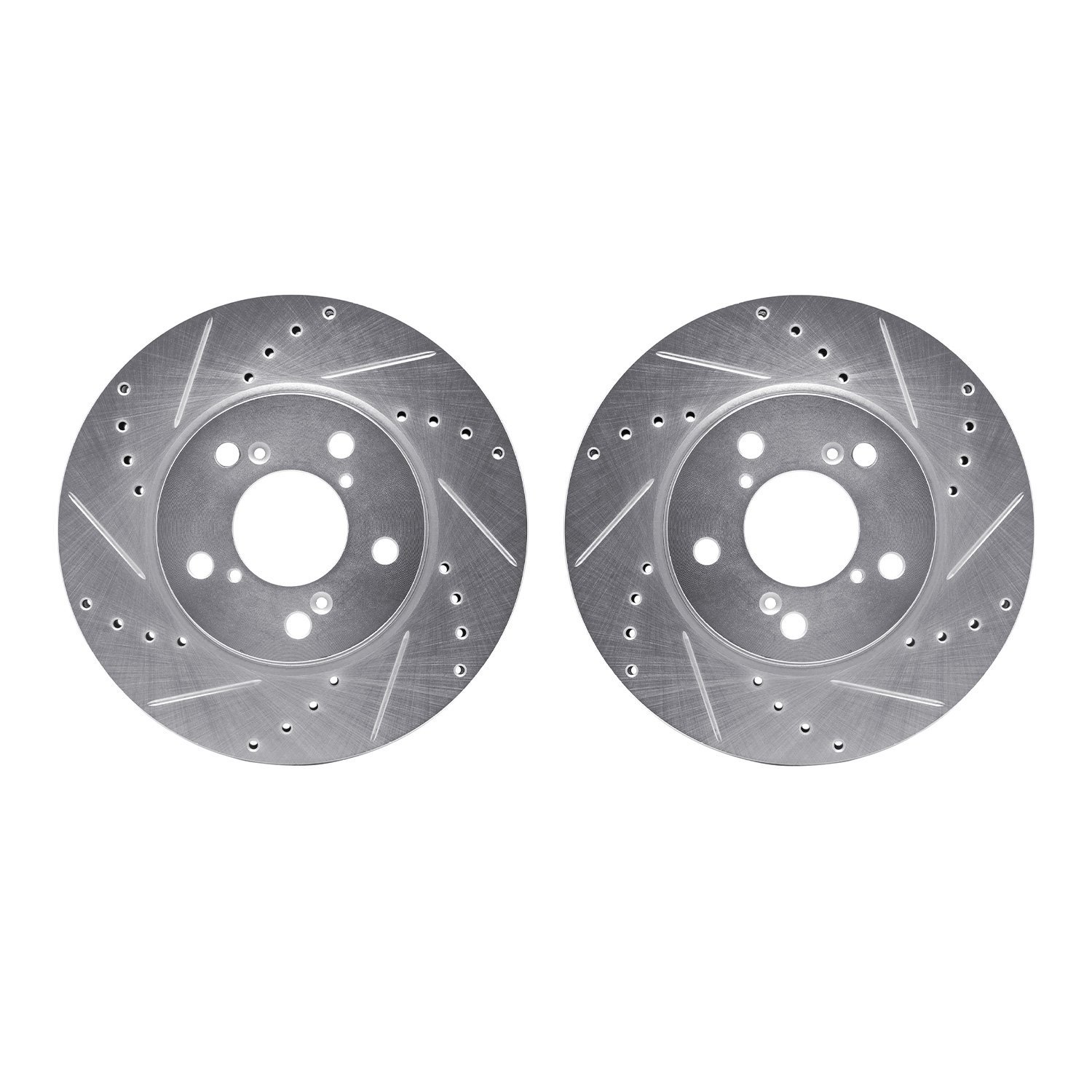 7002-59036 Drilled/Slotted Brake Rotors [Silver], 2005-2010 Acura/Honda, Position: Front