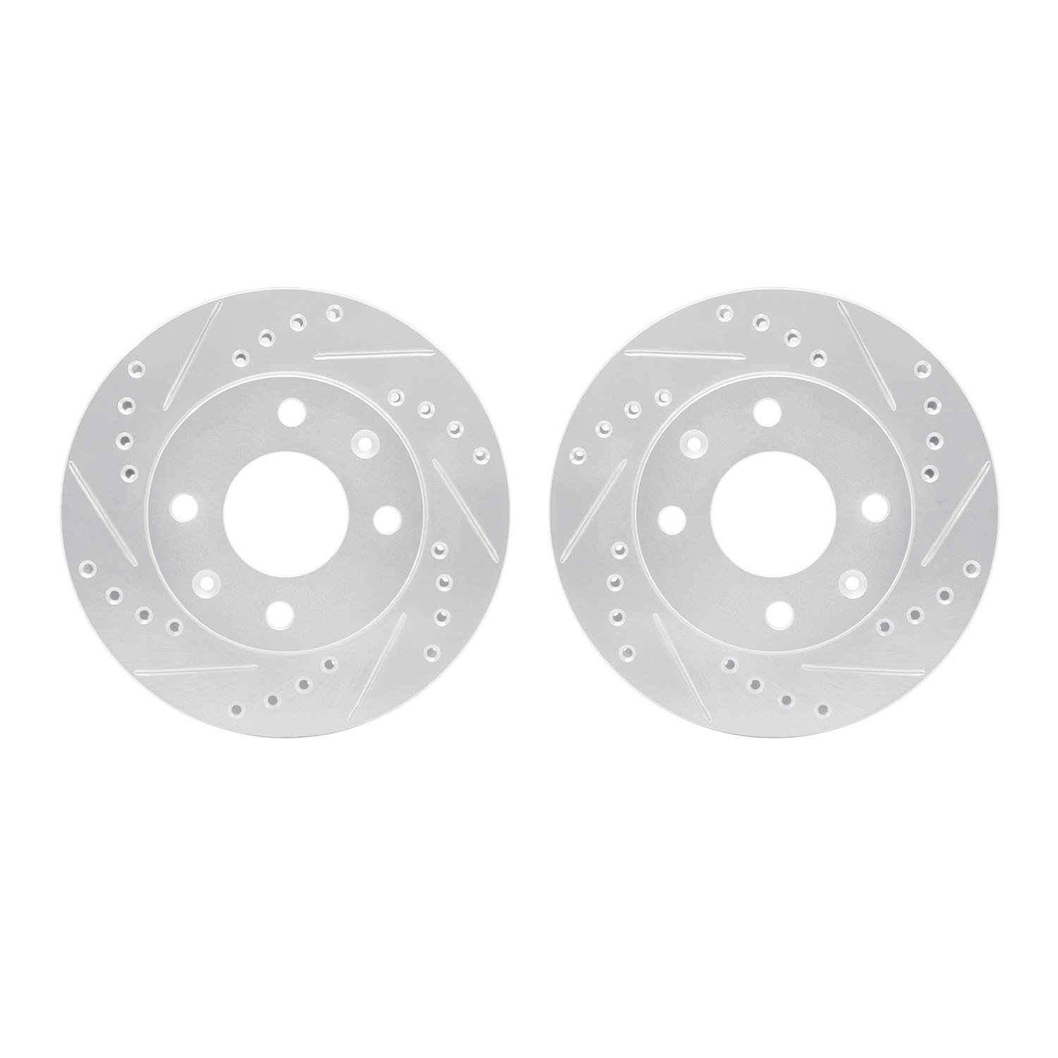 7002-59037 Drilled/Slotted Brake Rotors [Silver], 1983-1987 Acura/Honda, Position: Front