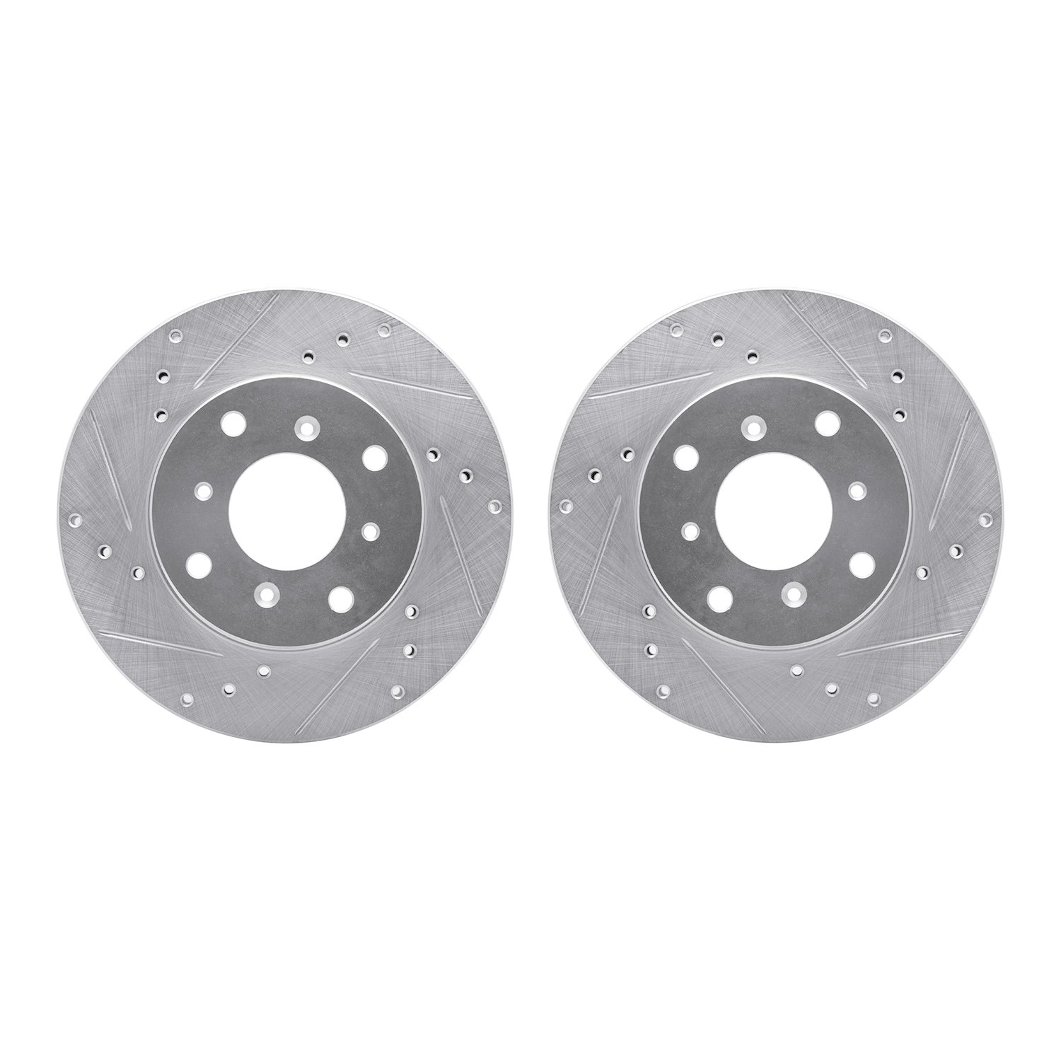 7002-59038 Drilled/Slotted Brake Rotors [Silver], 1992-1996 Acura/Honda, Position: Front