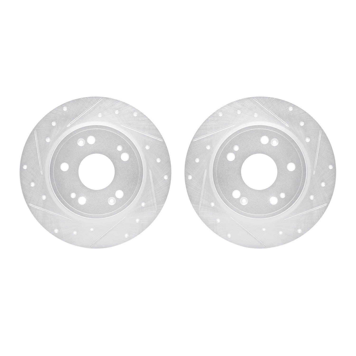 7002-59063 Drilled/Slotted Brake Rotors [Silver], 2016-2016 Acura/Honda, Position: Rear