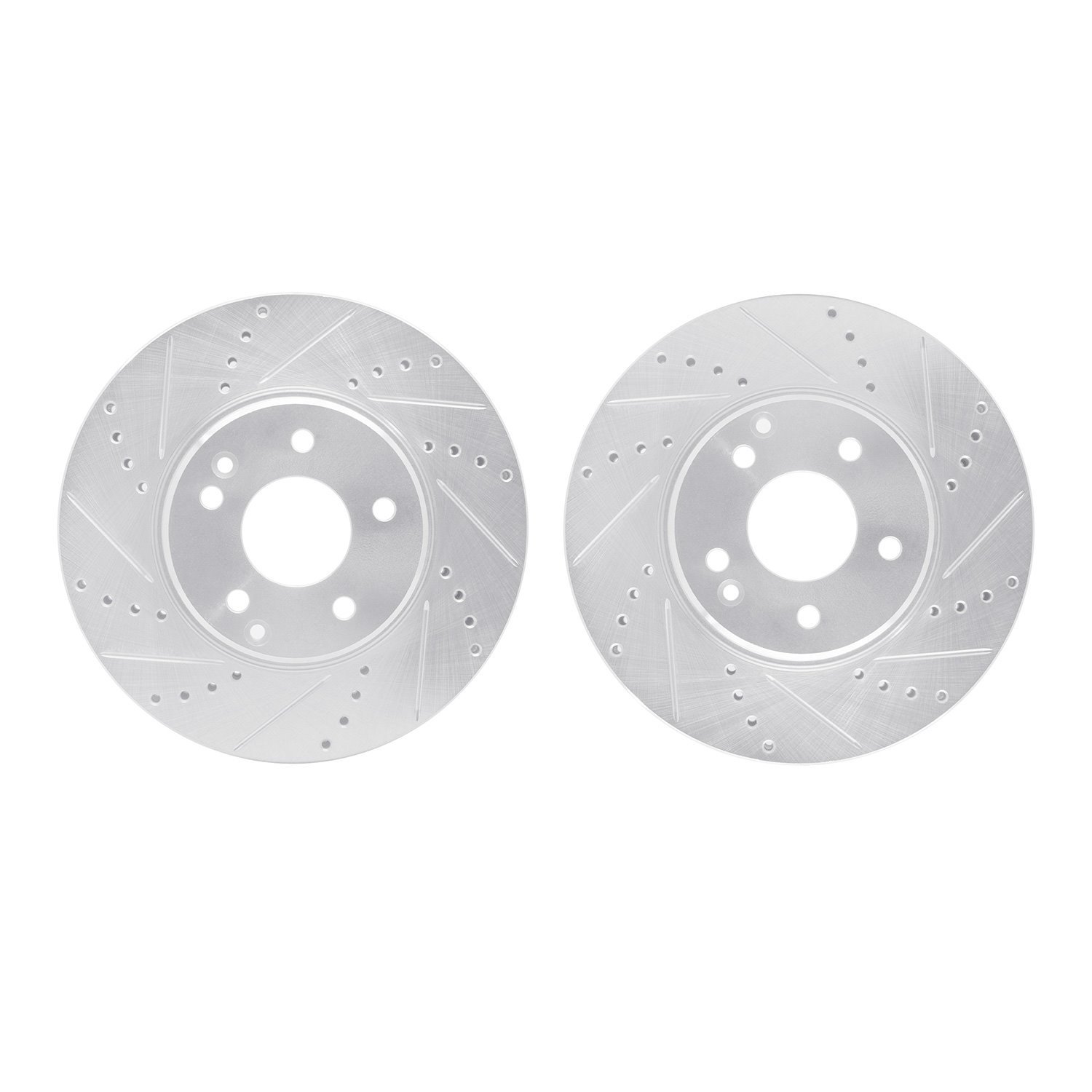 7002-63000 Drilled/Slotted Brake Rotors [Silver], 1996-2011 Multiple Makes/Models, Position: Front