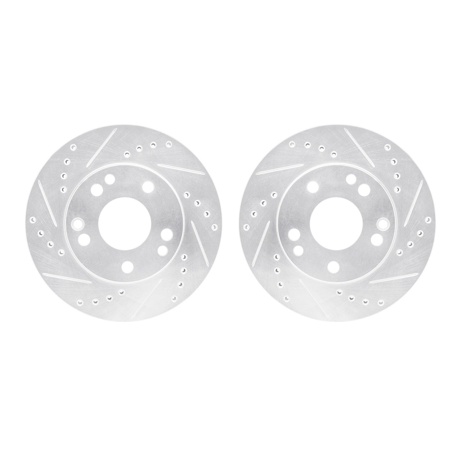 Drilled/Slotted Brake Rotors [Silver], 1987-1993 Mercedes-Benz