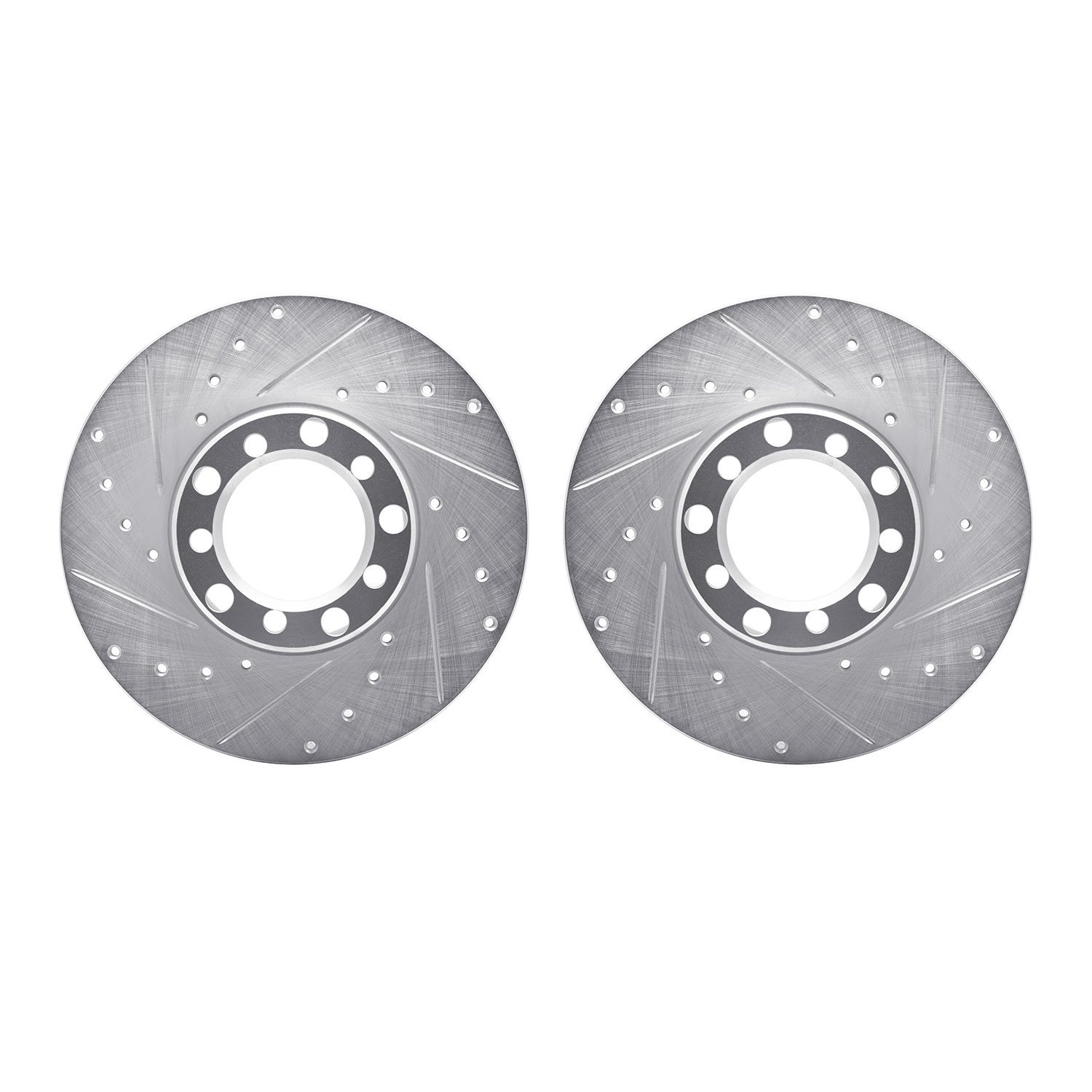 7002-63009 Drilled/Slotted Brake Rotors [Silver], 1973-1985 Mercedes-Benz, Position: Front