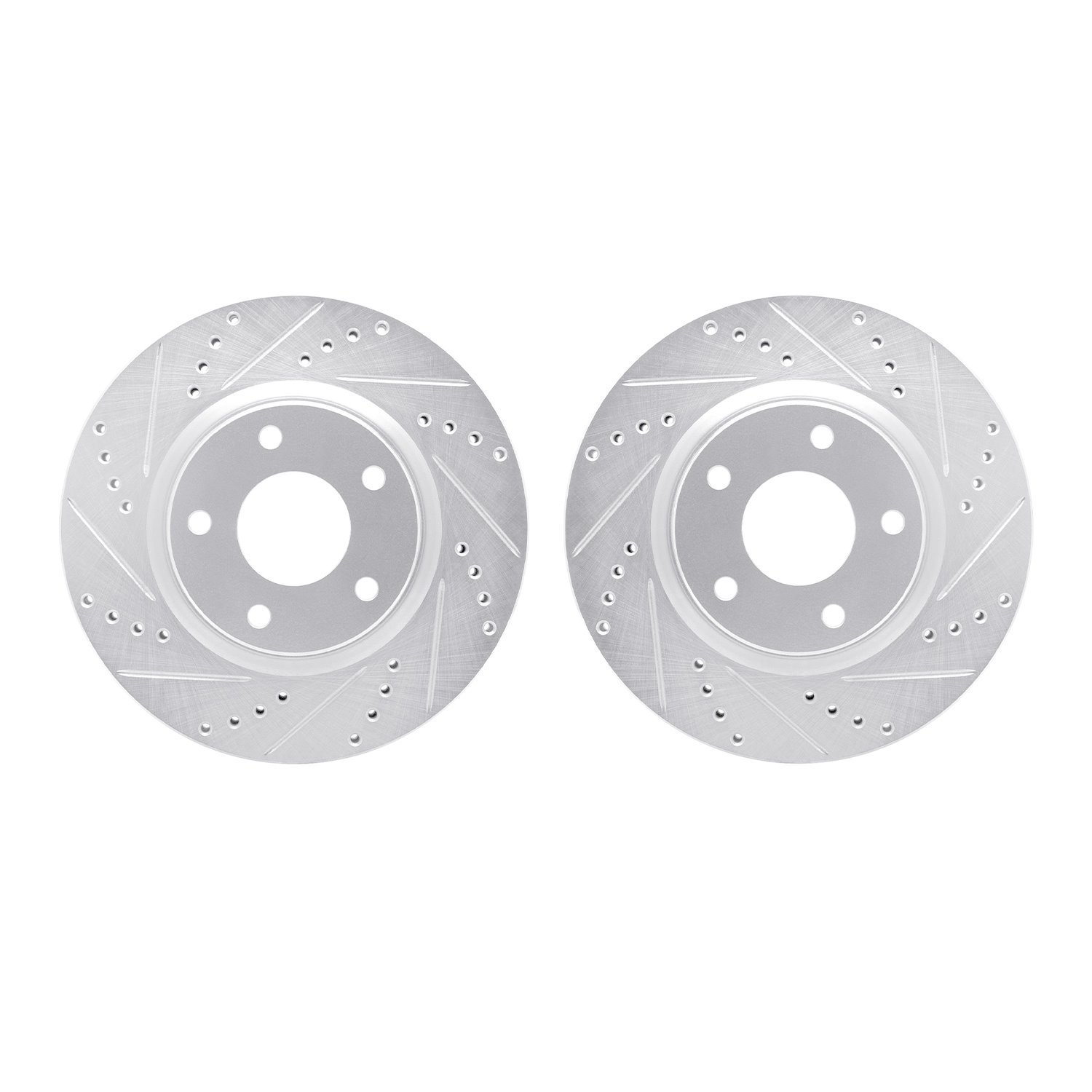 7002-63021 Drilled/Slotted Brake Rotors [Silver], 1982-1985 Mercedes-Benz, Position: Front