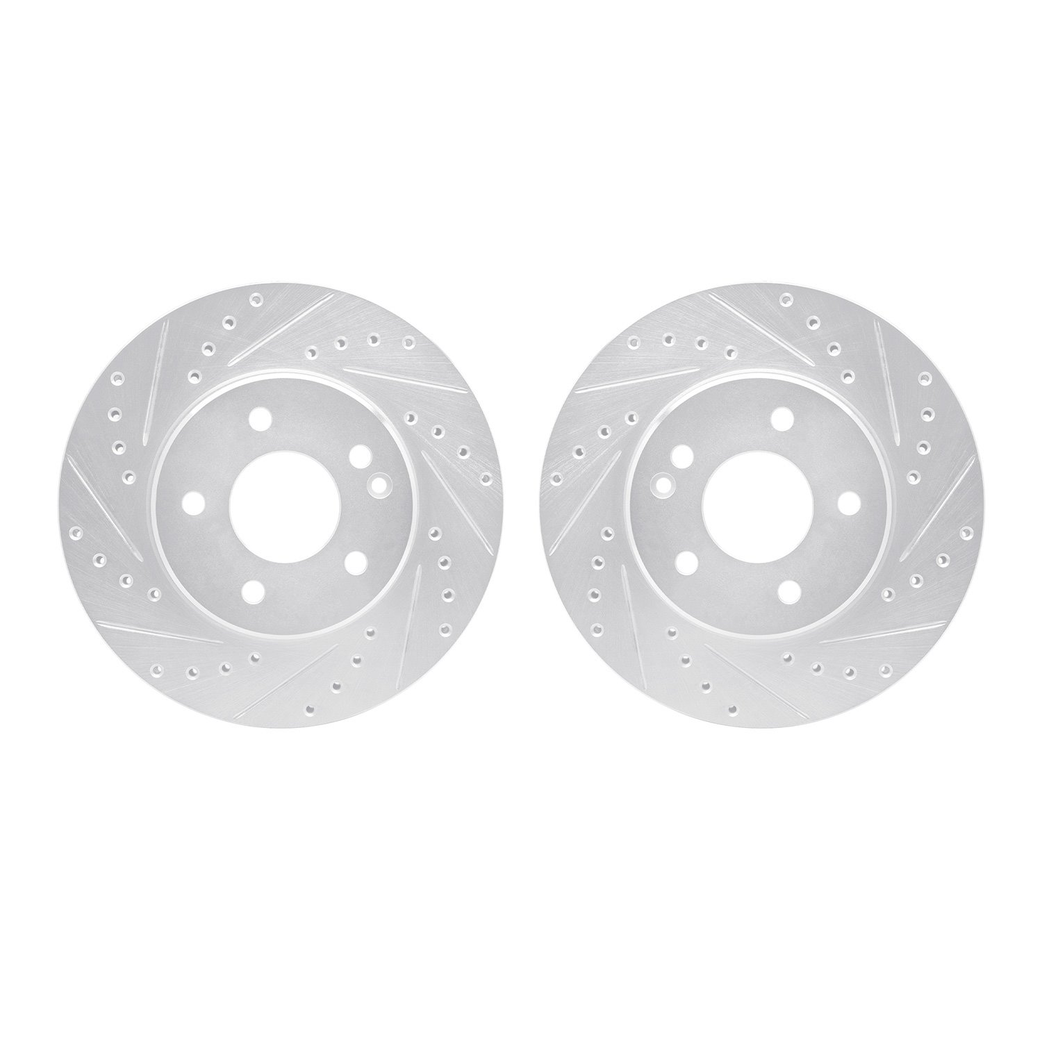 7002-63028 Drilled/Slotted Brake Rotors [Silver], 1994-1997 Mercedes-Benz, Position: Front