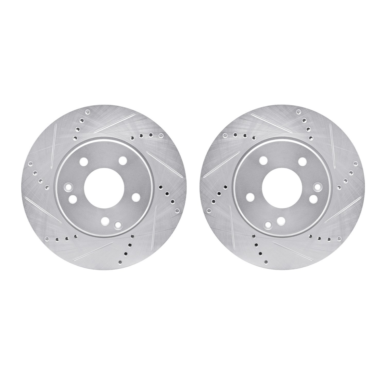 7002-63030 Drilled/Slotted Brake Rotors [Silver], 1996-2015 Mercedes-Benz, Position: Front