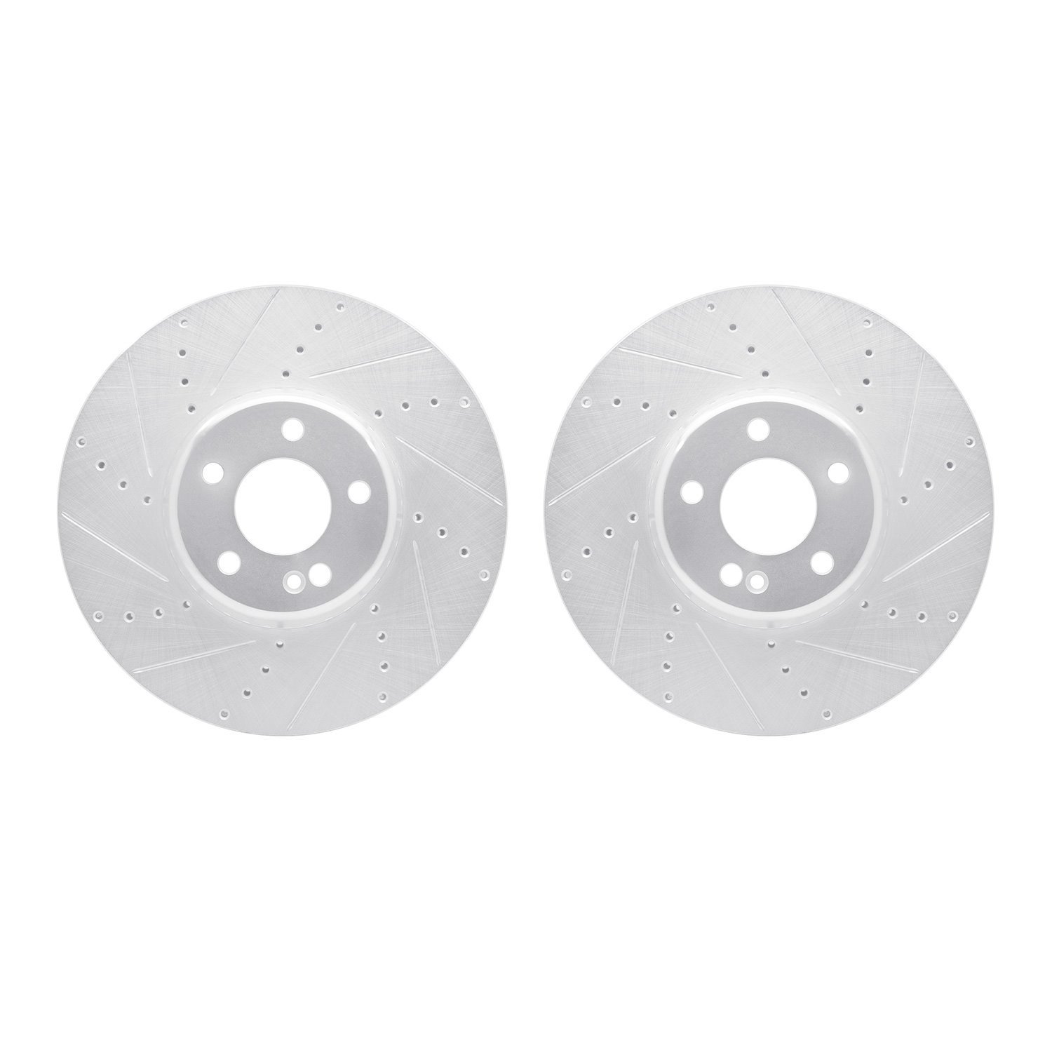 7002-63033 Drilled/Slotted Brake Rotors [Silver], Fits Select Mercedes-Benz, Position: Front
