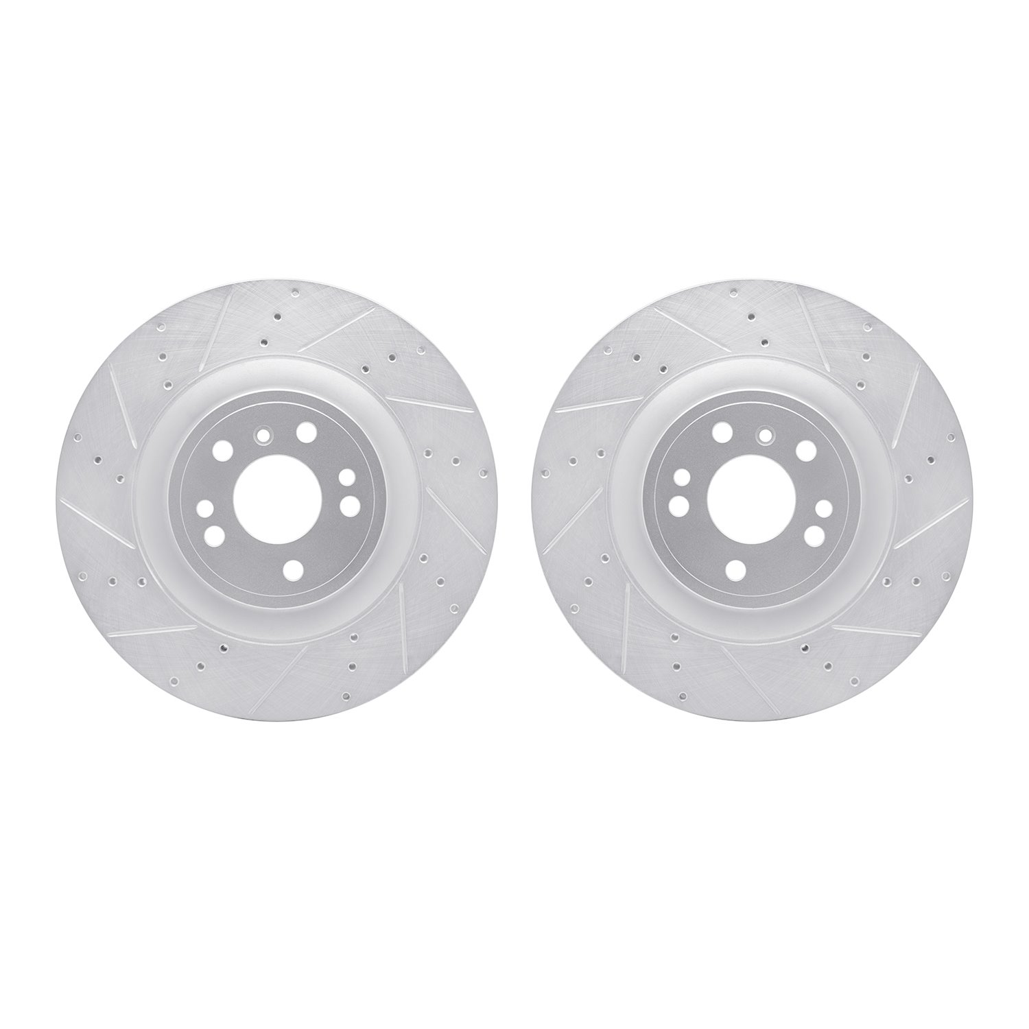 7002-63065 Drilled/Slotted Brake Rotors [Silver], 2013-2019 Mercedes-Benz, Position: Front