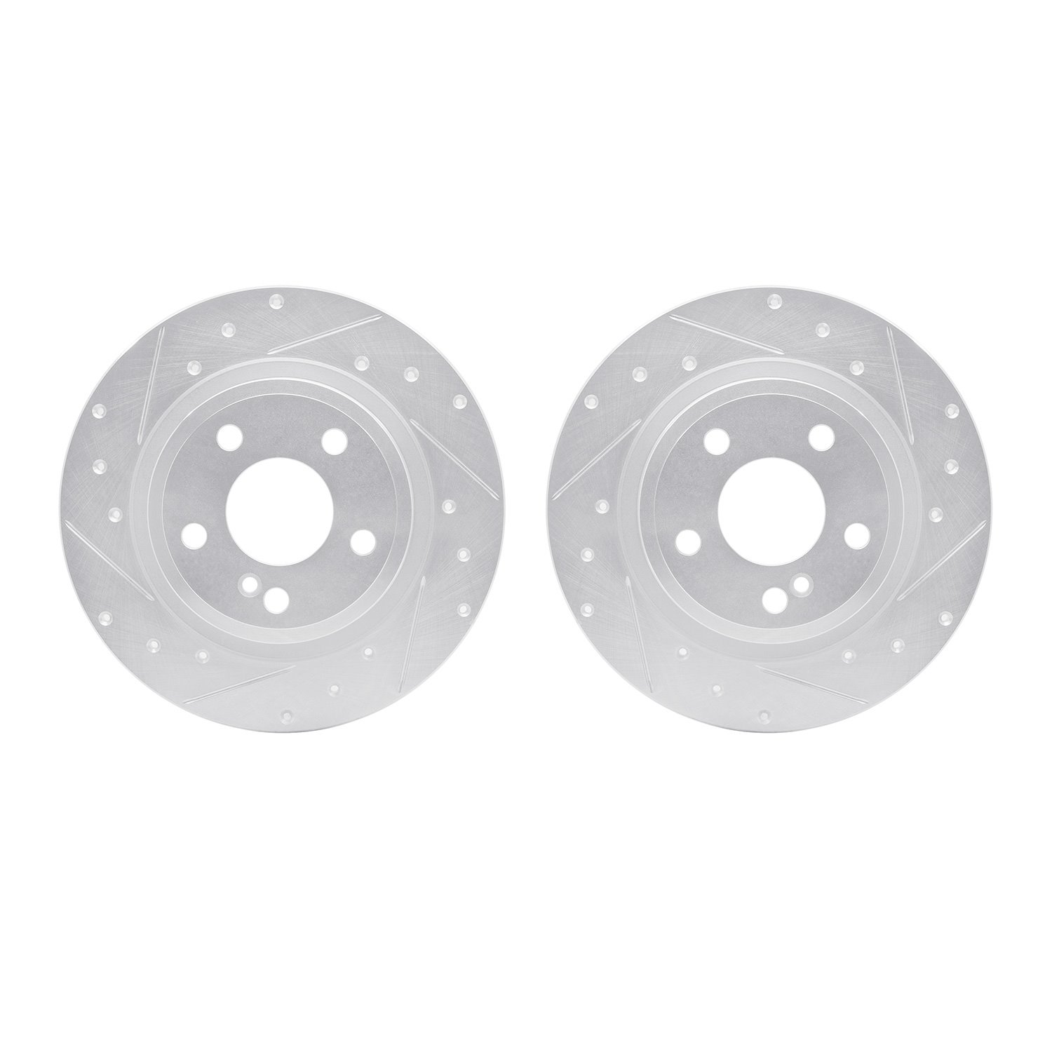 7002-63085 Drilled/Slotted Brake Rotors [Silver], 2014-2020 Multiple Makes/Models, Position: Rear