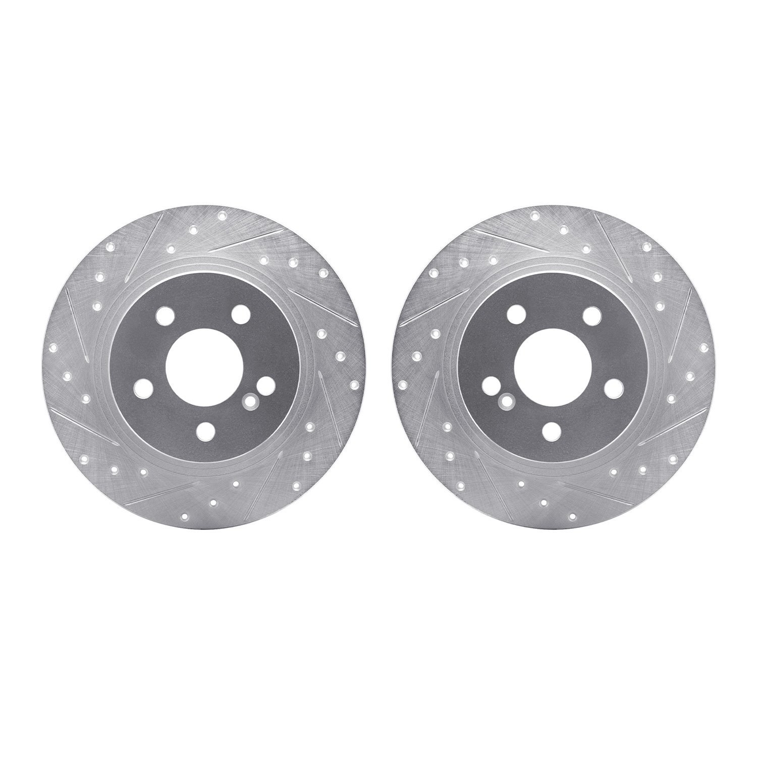 7002-63097 Drilled/Slotted Brake Rotors [Silver], 2008-2015 Mercedes-Benz, Position: Rear