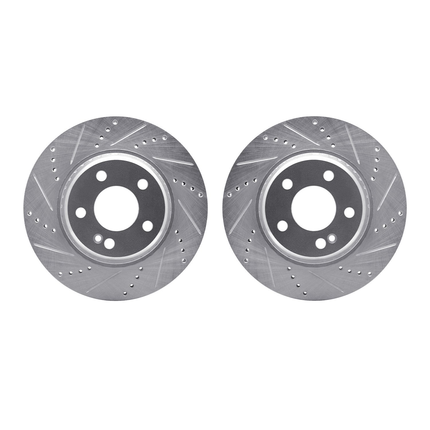 7002-63102 Drilled/Slotted Brake Rotors [Silver], Fits Select Mercedes-Benz, Position: Rear
