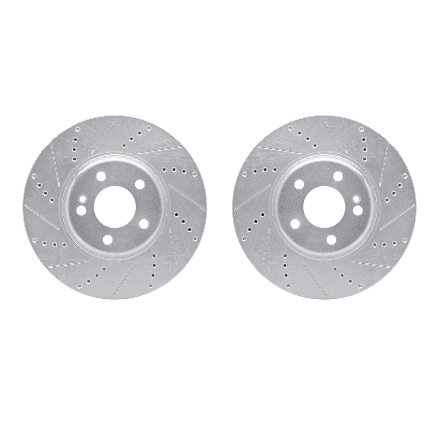 7002-63103 Drilled/Slotted Brake Rotors [Silver], Fits Select Mercedes-Benz, Position: Rear