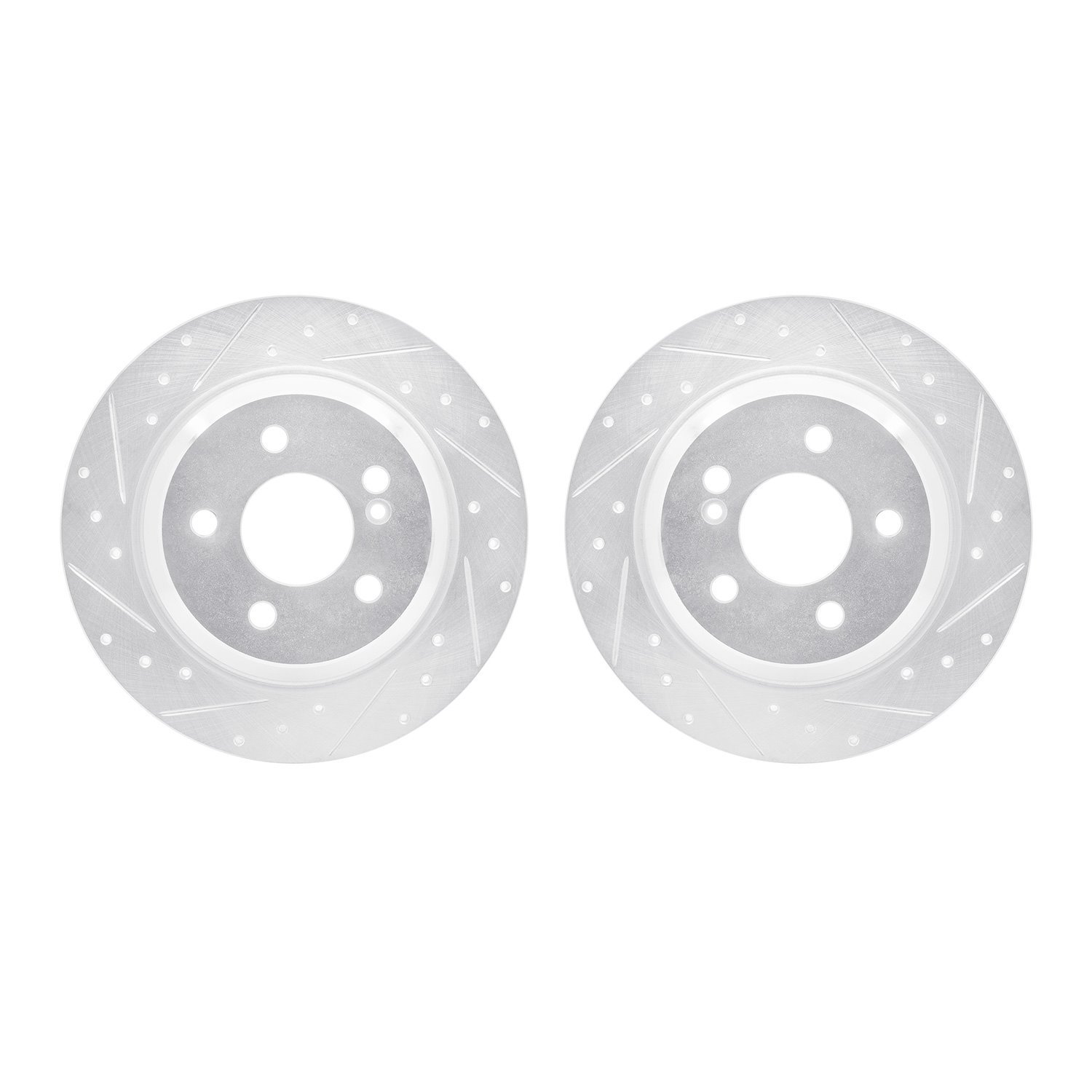 7002-63105 Drilled/Slotted Brake Rotors [Silver], 2003-2006 Mercedes-Benz, Position: Rear