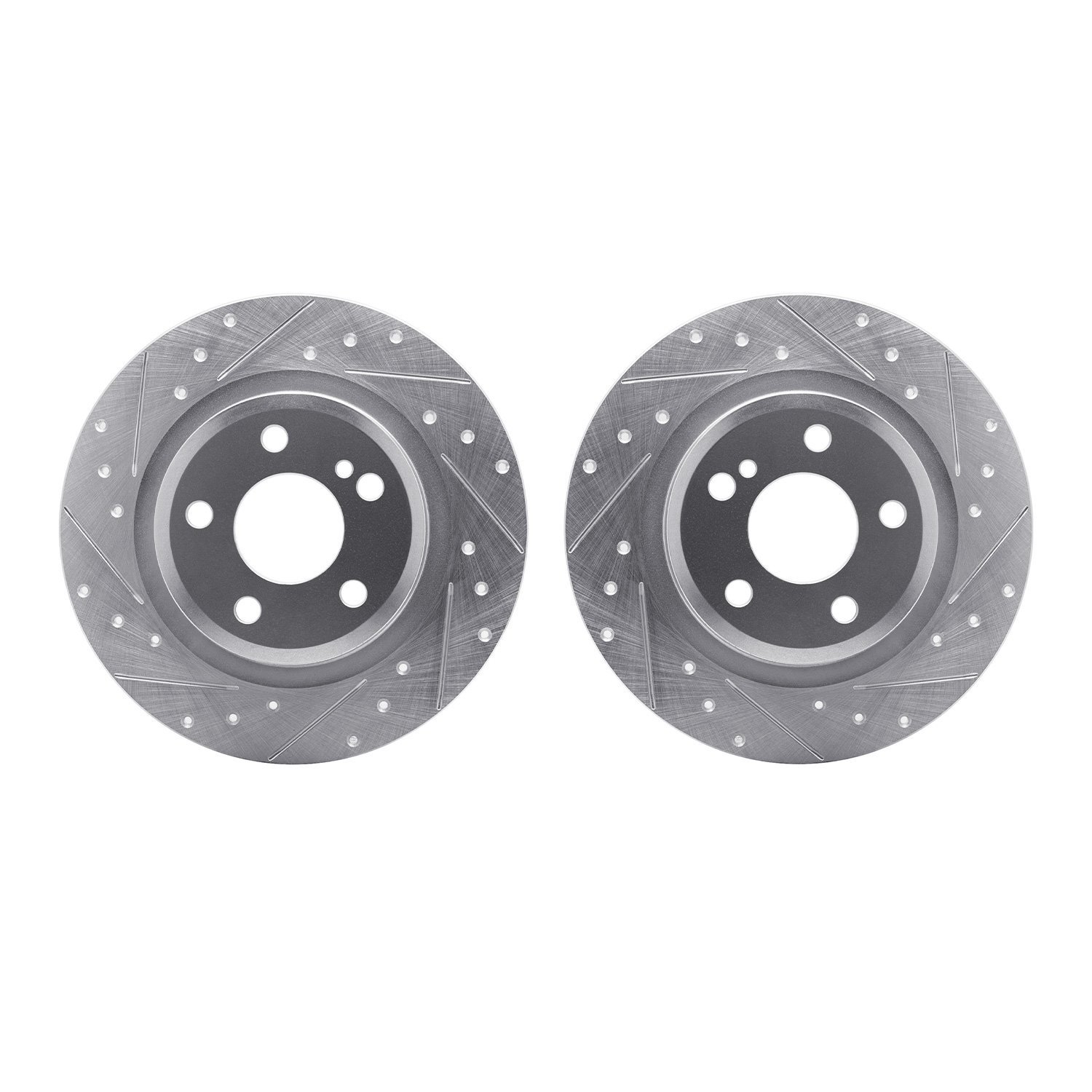 7002-63140 Drilled/Slotted Brake Rotors [Silver], 2012-2020 Mercedes-Benz, Position: Rear