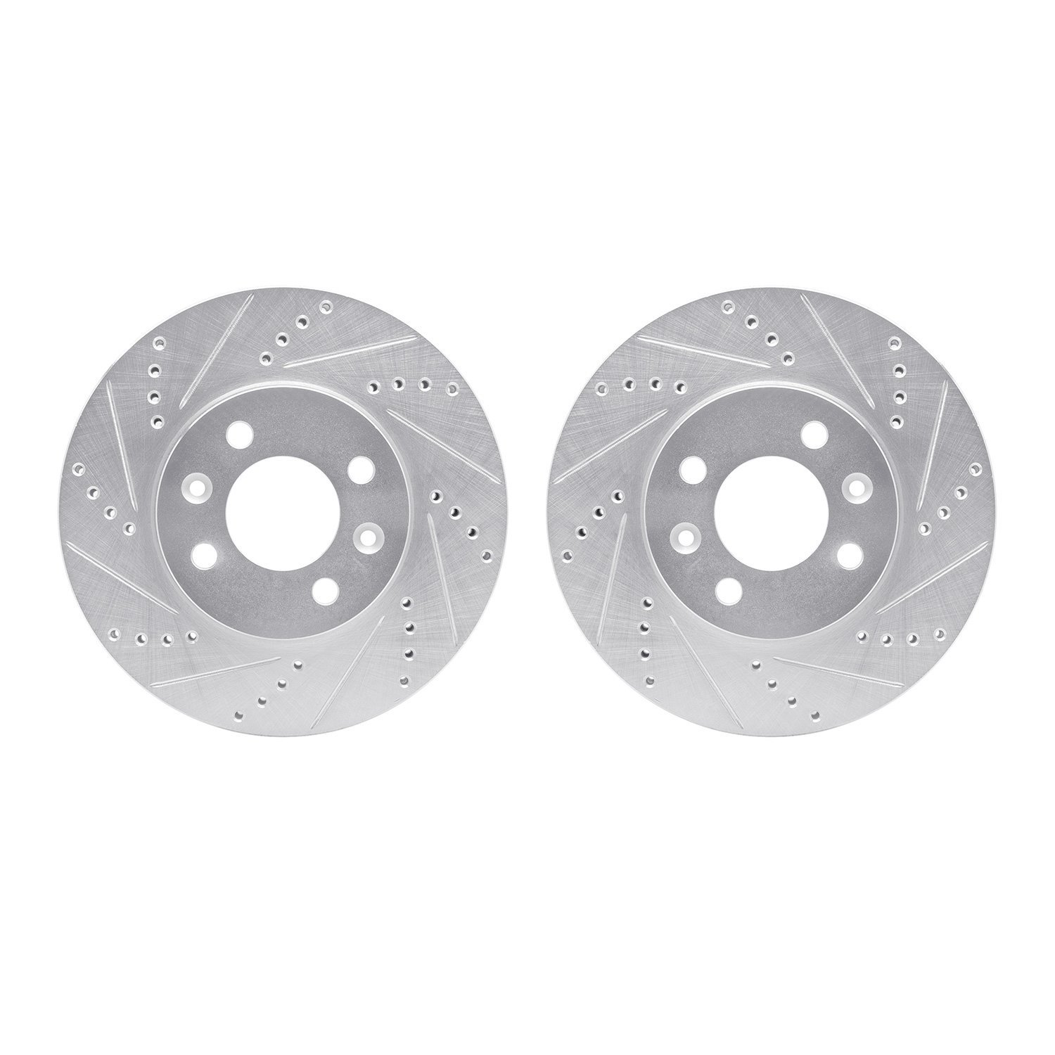 7002-65013 Drilled/Slotted Brake Rotors [Silver], 1988-1998 GM, Position: Front