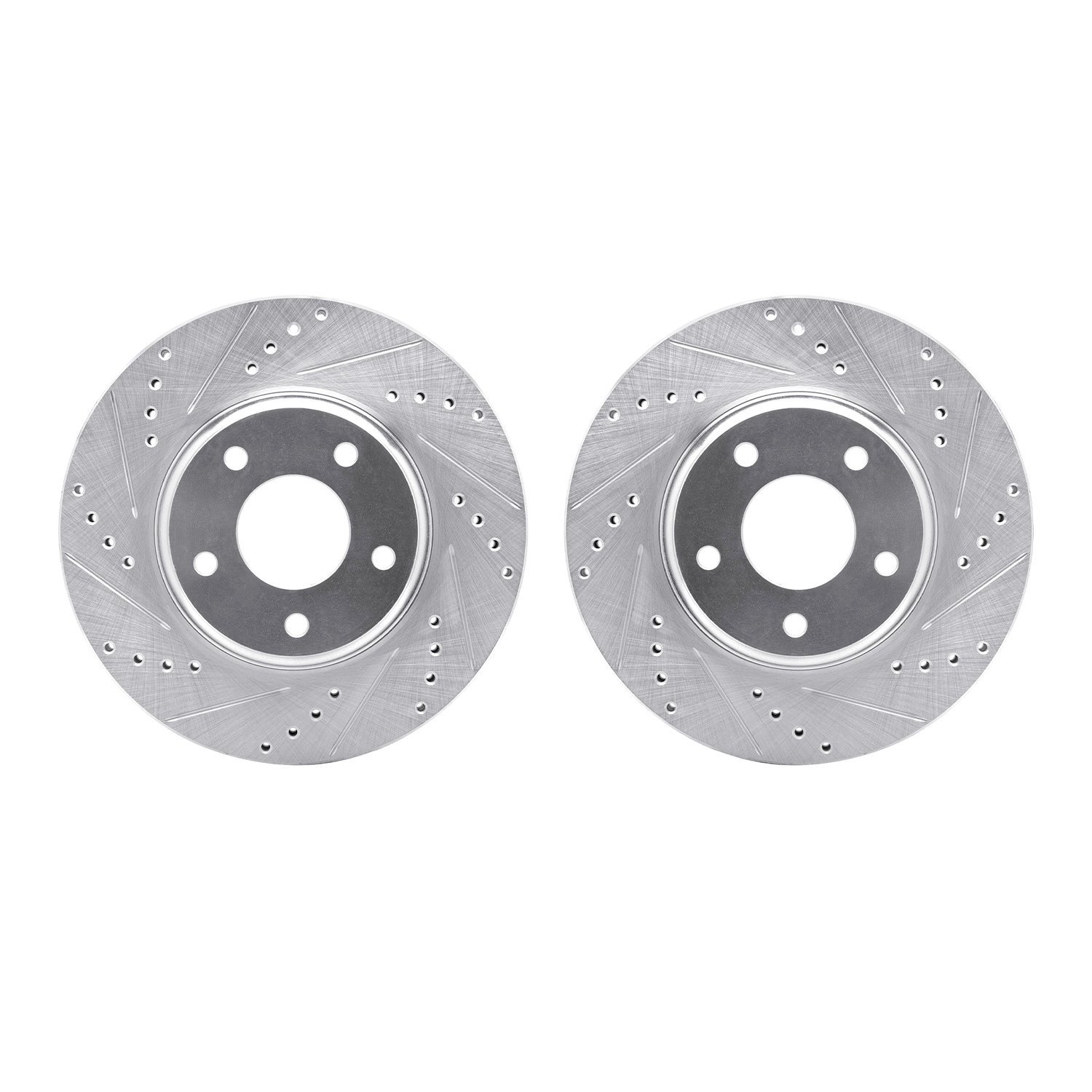 Drilled/Slotted Brake Rotors [Silver], 2002-2006 Infiniti/Nissan