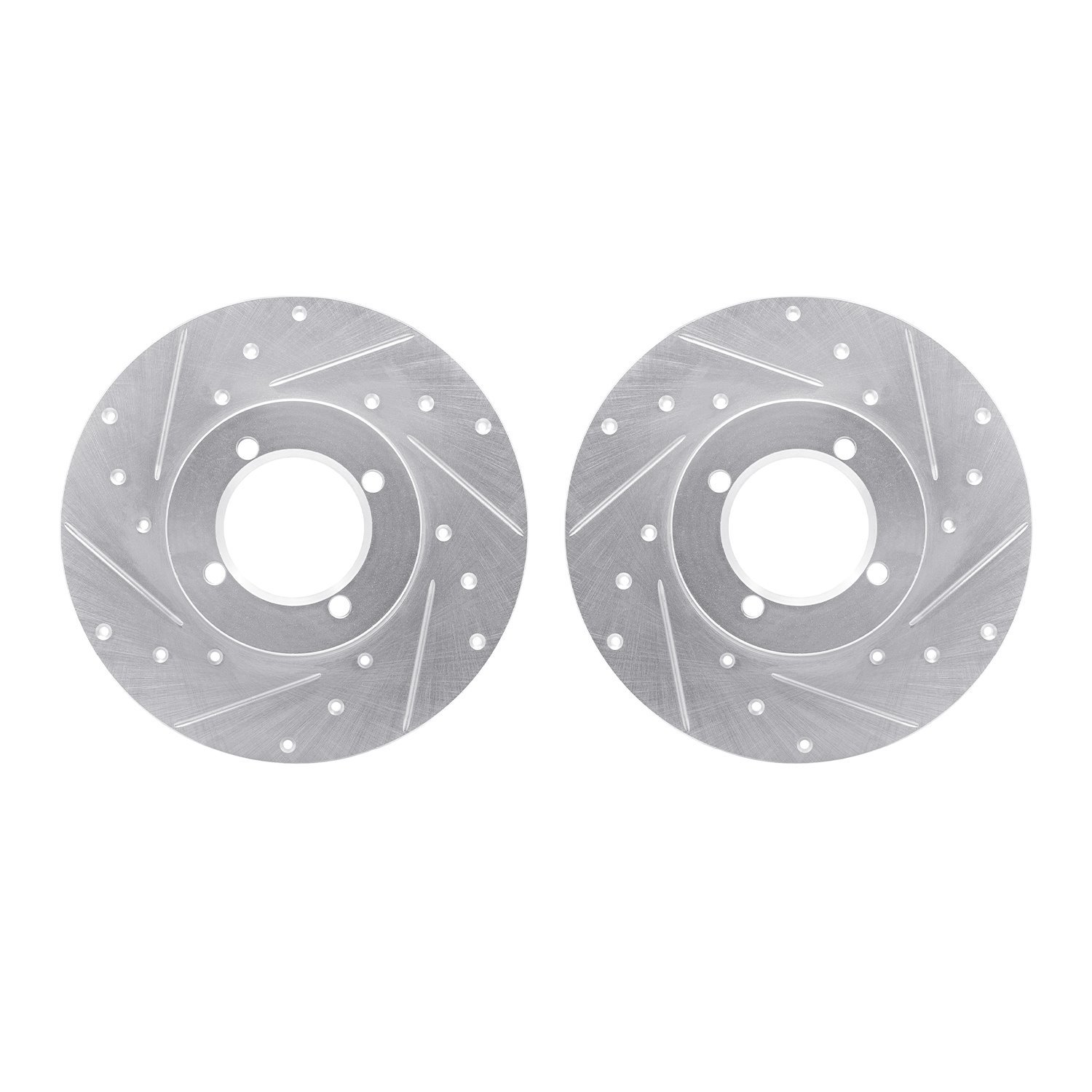 7002-67018 Drilled/Slotted Brake Rotors [Silver], 1980-1983 Infiniti/Nissan, Position: Front