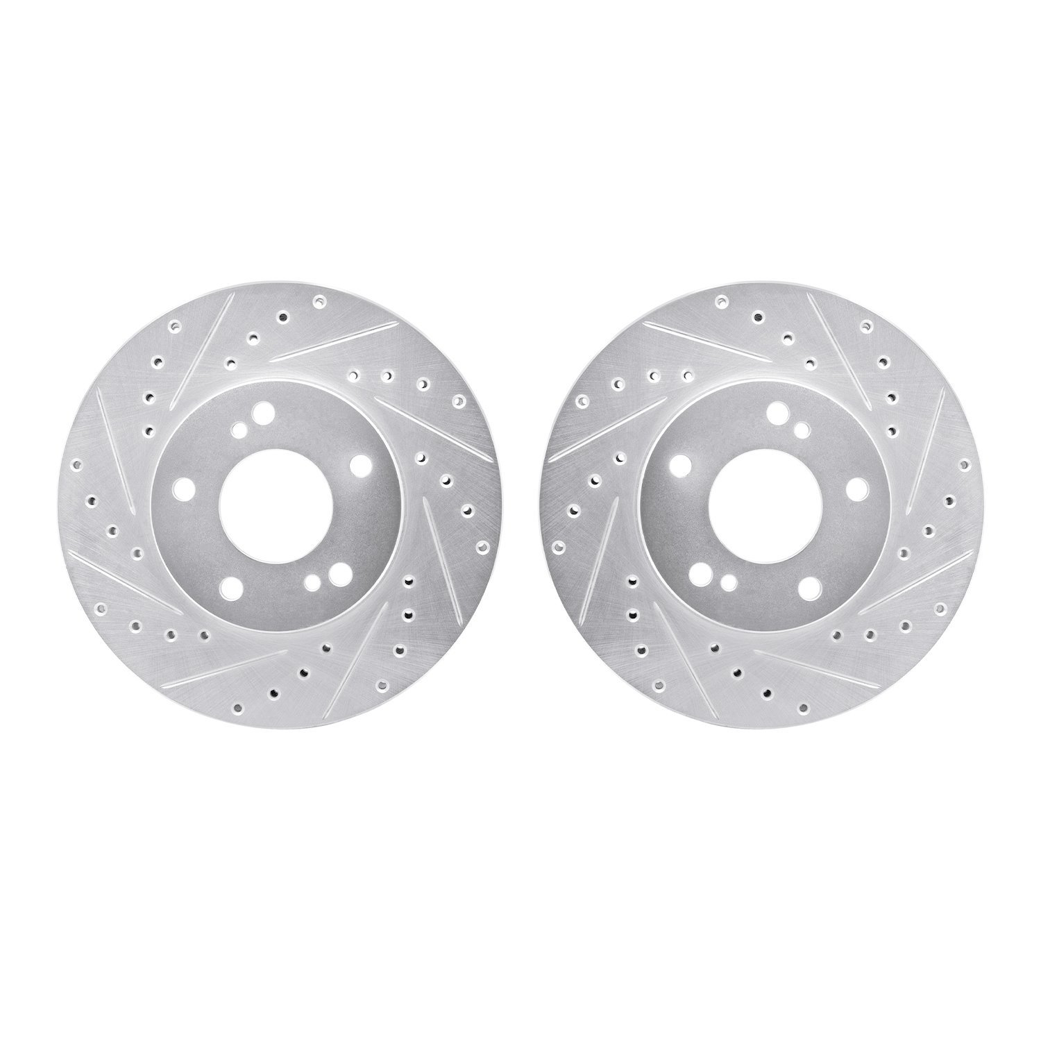 7002-67032 Drilled/Slotted Brake Rotors [Silver], 1989-1996 Infiniti/Nissan, Position: Front