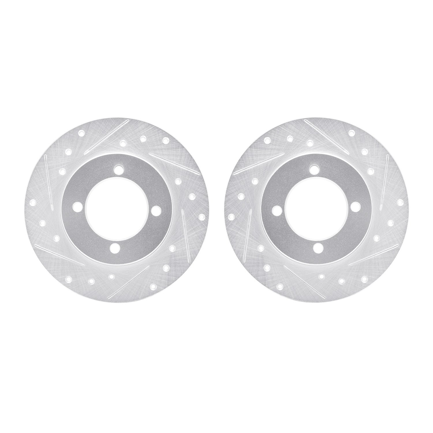 7002-67036 Drilled/Slotted Brake Rotors [Silver], 1974-1975 Infiniti/Nissan, Position: Front