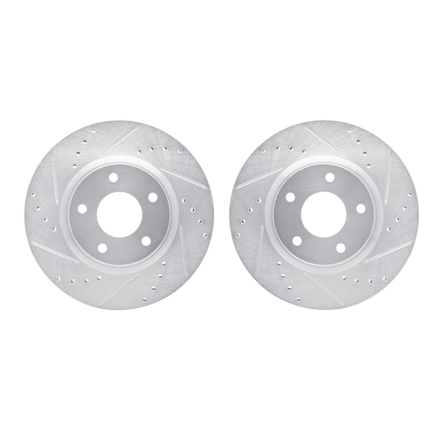 7002-67046 Drilled/Slotted Brake Rotors [Silver], Fits Select Infiniti/Nissan, Position: Front