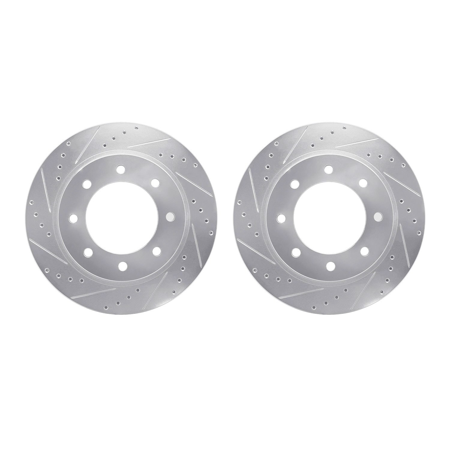 7002-67060 Drilled/Slotted Brake Rotors [Silver], 2012-2021 Infiniti/Nissan, Position: Front