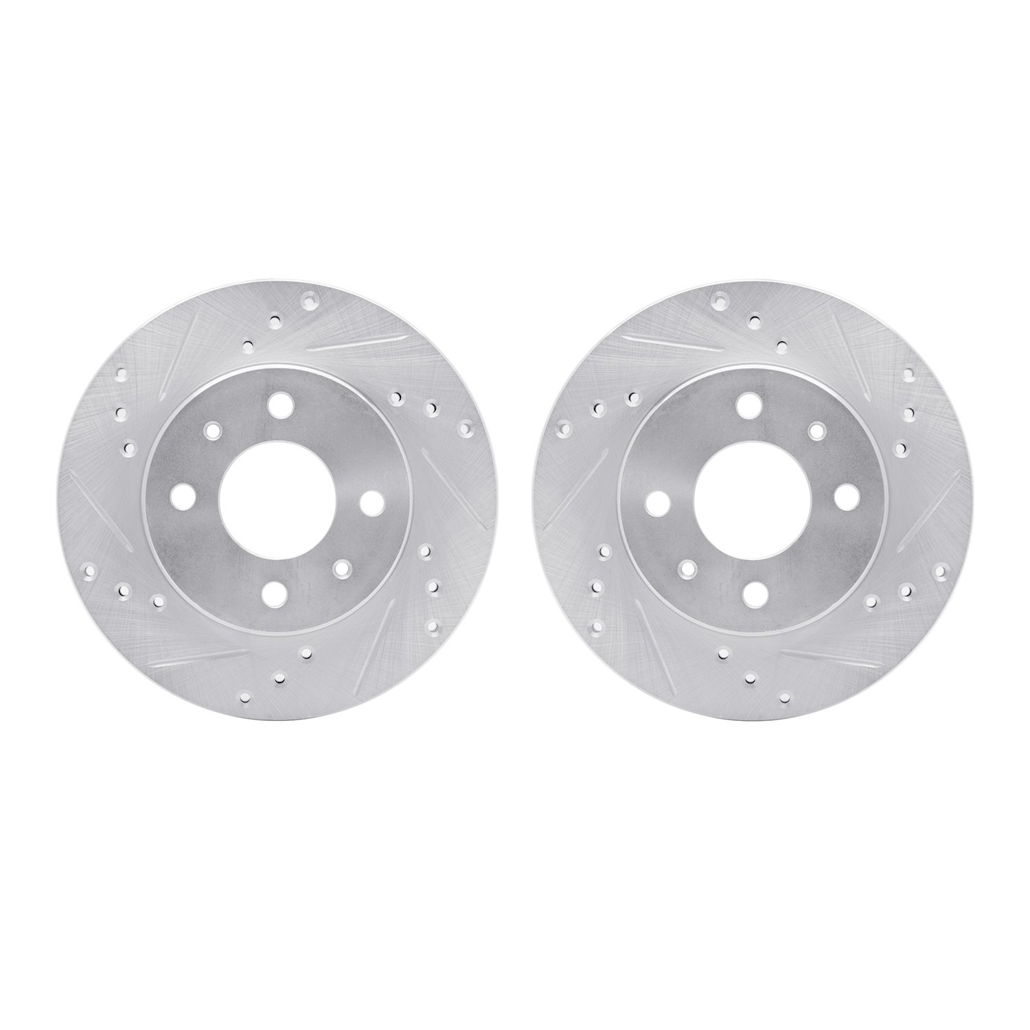 7002-67061 Drilled/Slotted Brake Rotors [Silver], 1986-2017 Infiniti/Nissan, Position: Front