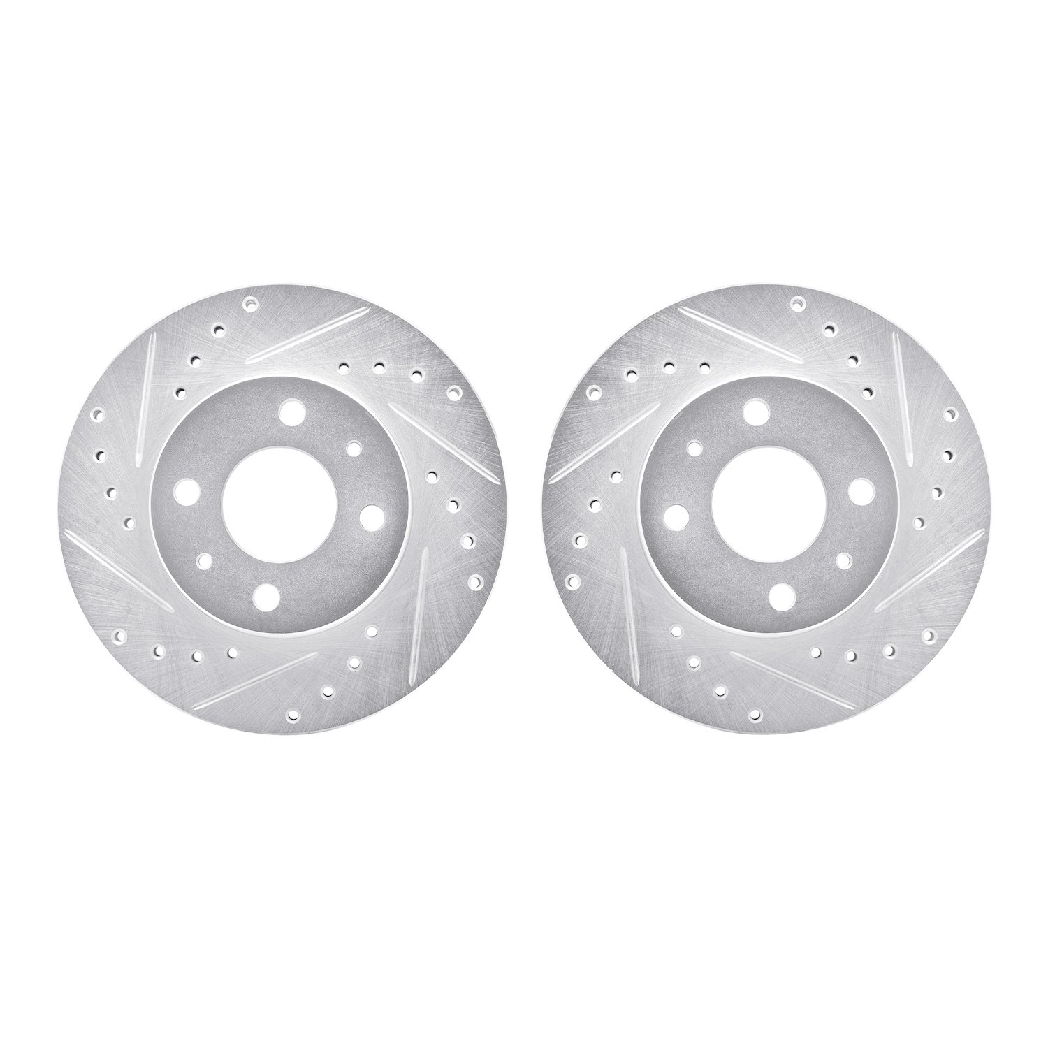 7002-67063 Drilled/Slotted Brake Rotors [Silver], 1988-2006 Infiniti/Nissan, Position: Front