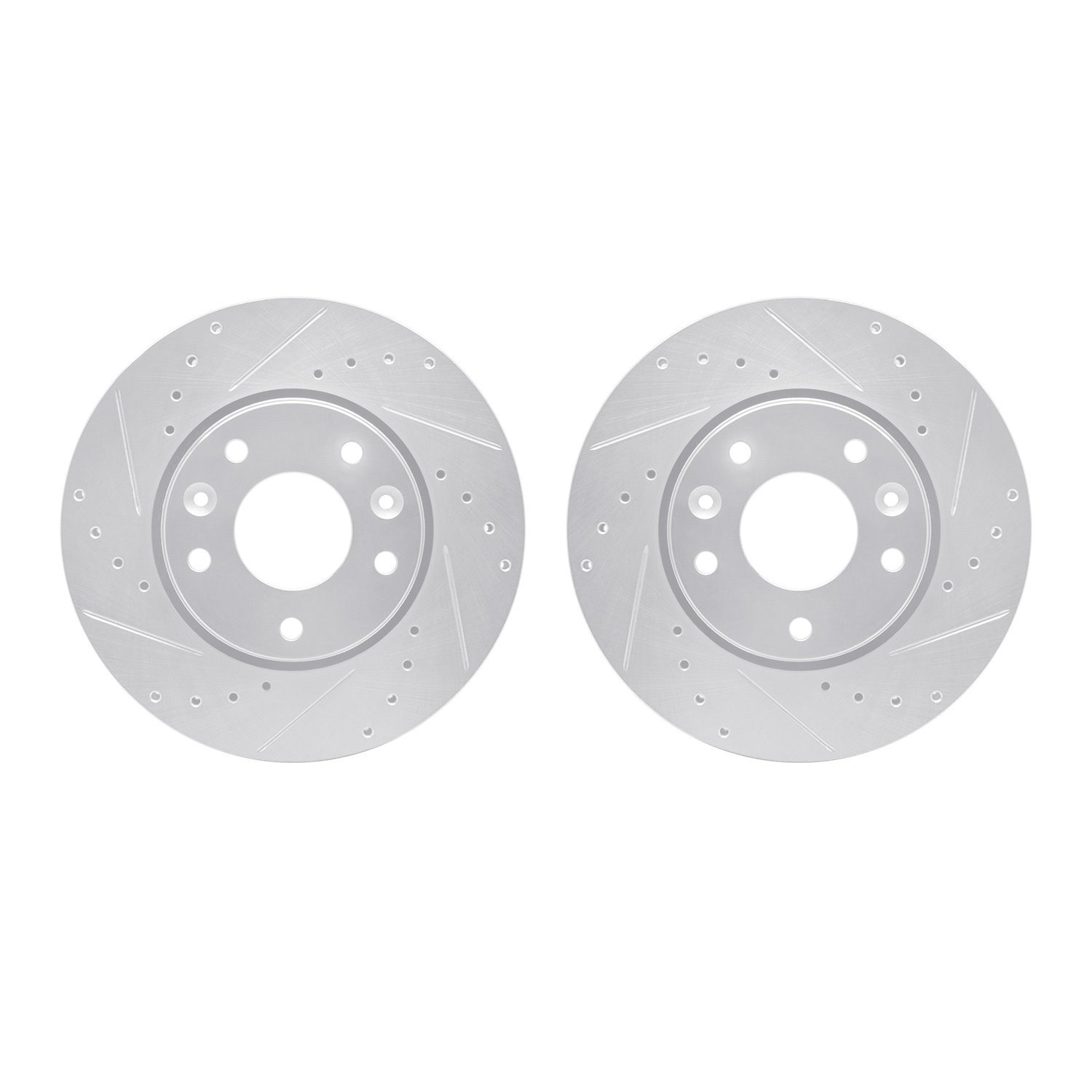 7002-67072 Drilled/Slotted Brake Rotors [Silver], Fits Select Infiniti/Nissan, Position: Front