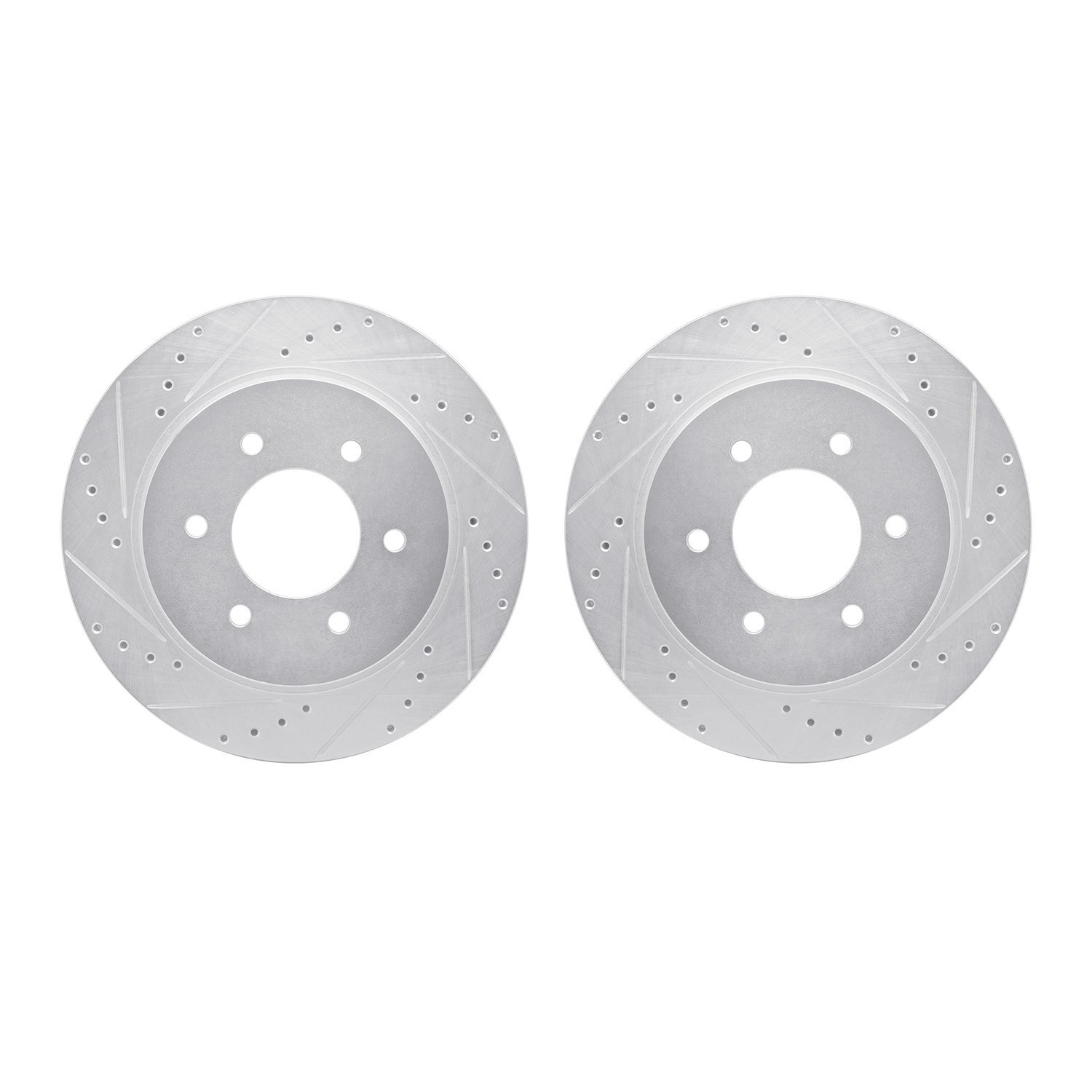7002-67076 Drilled/Slotted Brake Rotors [Silver], Fits Select Infiniti/Nissan, Position: Front