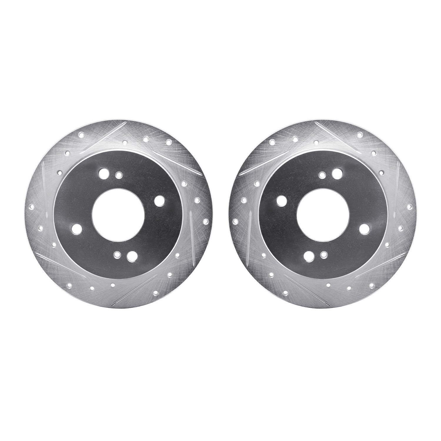 7002-67085 Drilled/Slotted Brake Rotors [Silver], 1982-1988 Infiniti/Nissan, Position: Rear