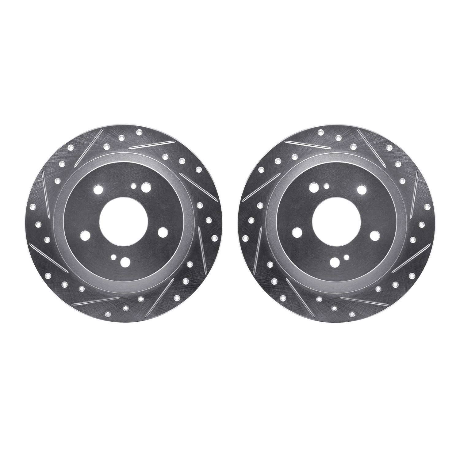 Drilled/Slotted Brake Rotors [Silver], 1984-1988 Infiniti/Nissan