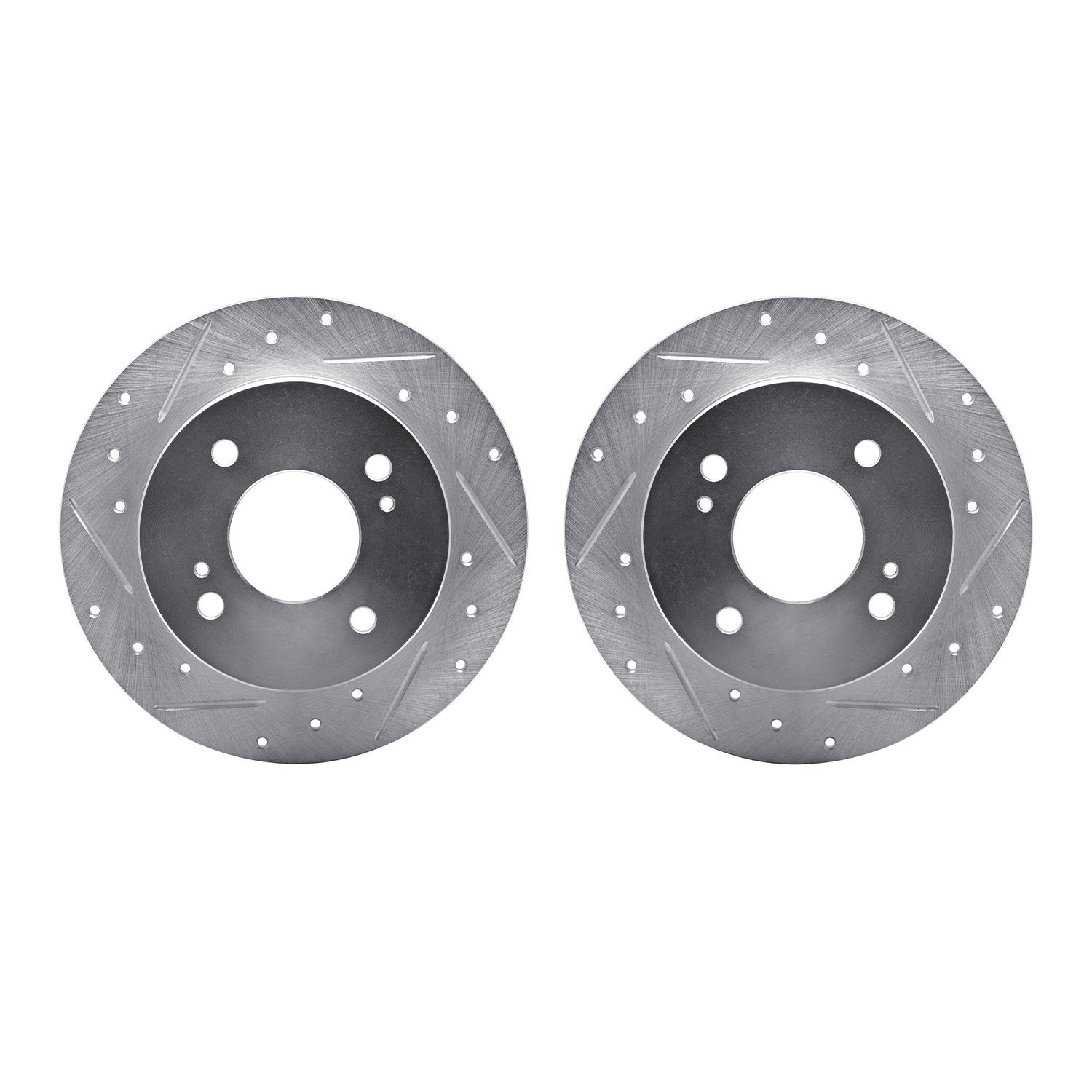 7002-67088 Drilled/Slotted Brake Rotors [Silver], 1989-1998 Infiniti/Nissan, Position: Rear