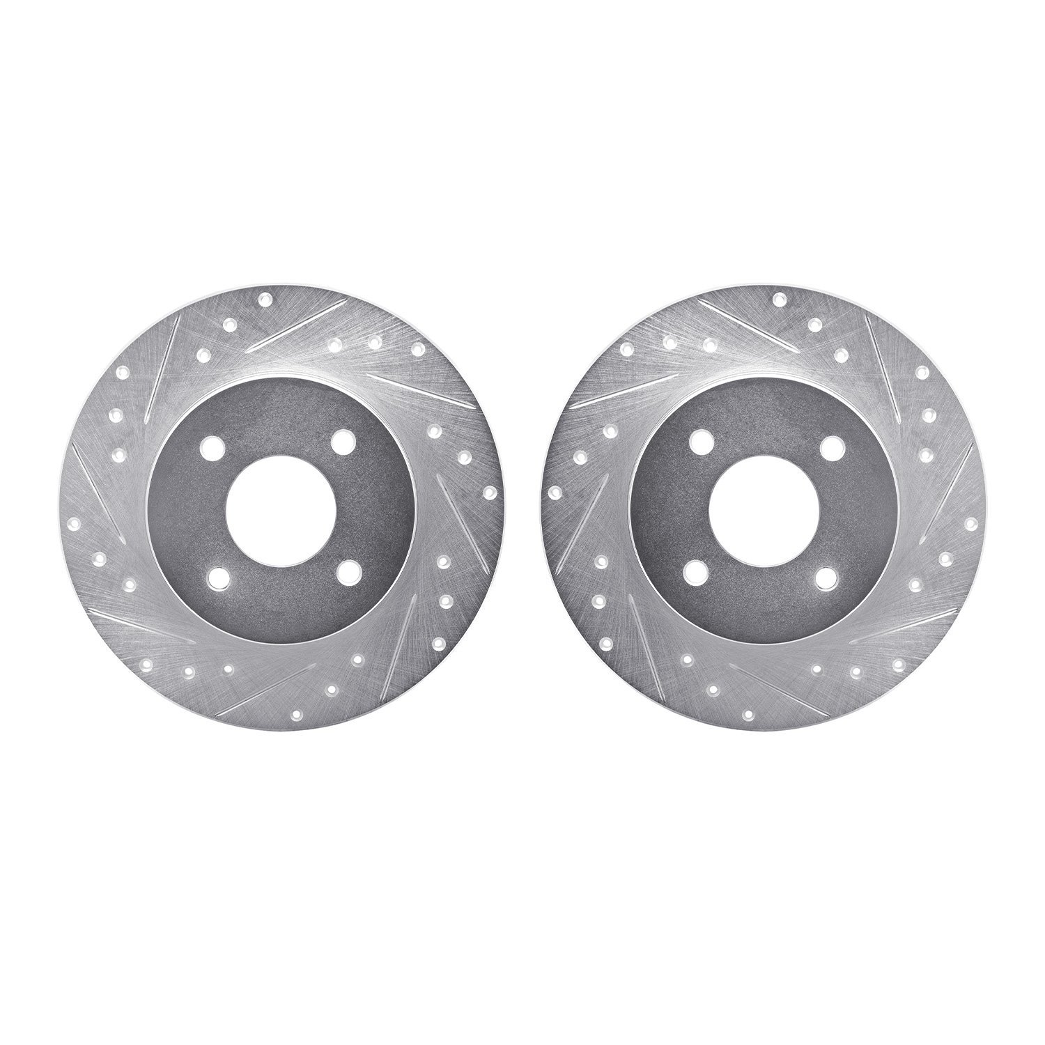 7002-67090 Drilled/Slotted Brake Rotors [Silver], 1984-1985 Infiniti/Nissan, Position: Rear