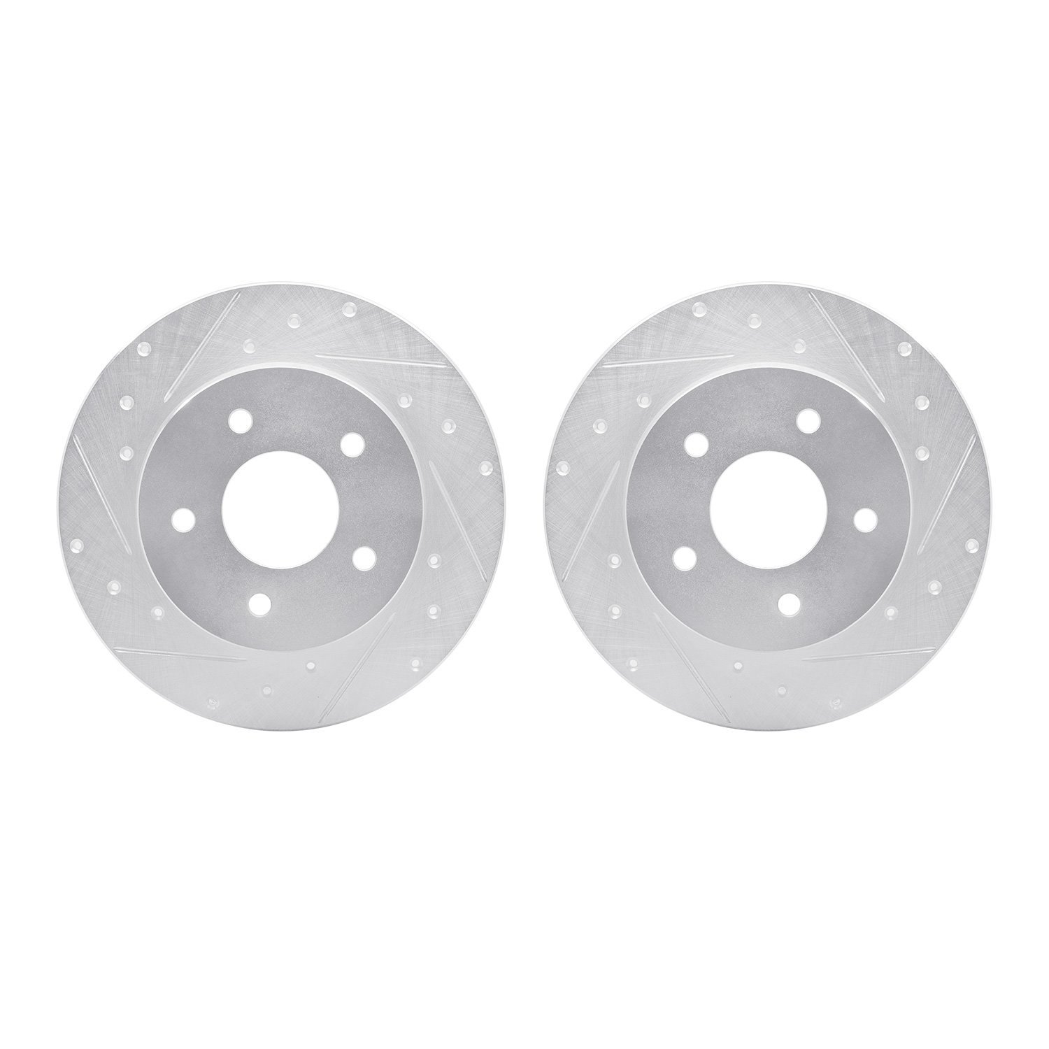 7002-67094 Drilled/Slotted Brake Rotors [Silver], Fits Select Infiniti/Nissan, Position: Rear
