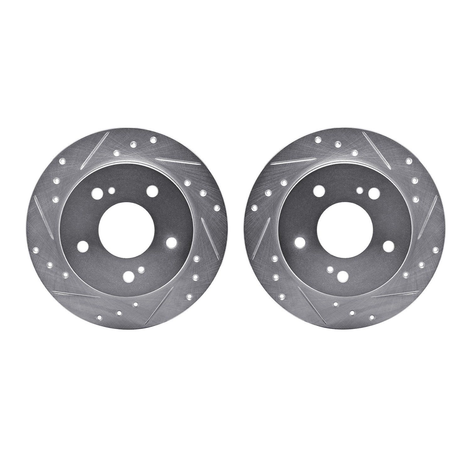 7002-67100 Drilled/Slotted Brake Rotors [Silver], 1989-1993 Infiniti/Nissan, Position: Rear