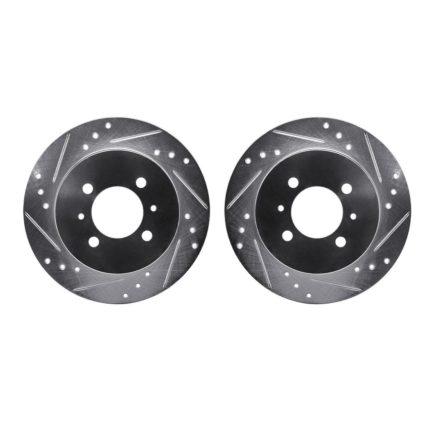 7002-67102 Drilled/Slotted Brake Rotors [Silver], 1991-1994 Infiniti/Nissan, Position: Rear
