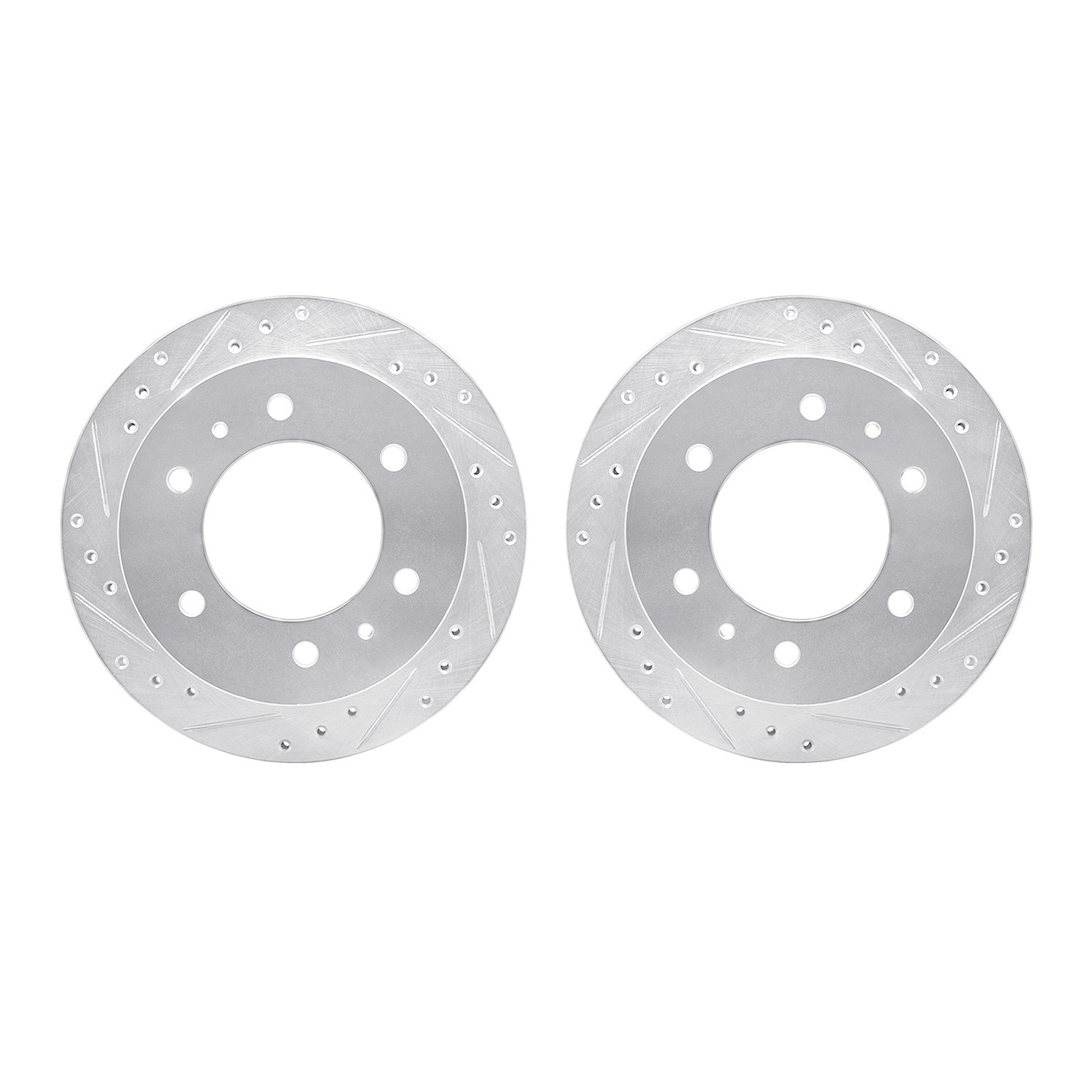 7002-67103 Drilled/Slotted Brake Rotors [Silver], 1988-1995 Infiniti/Nissan, Position: Rear