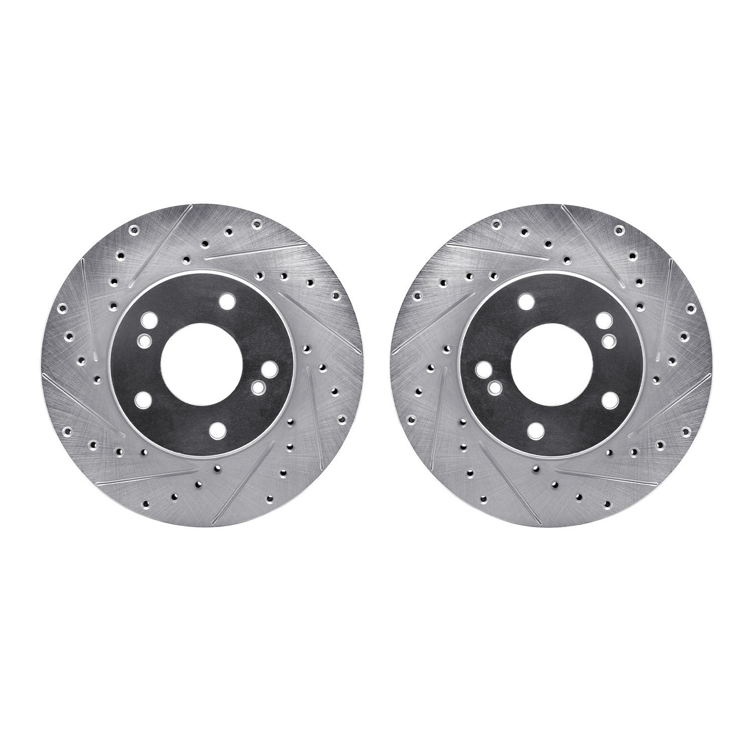 7002-68005 Drilled/Slotted Brake Rotors [Silver], 1990-1997 Infiniti/Nissan, Position: Front