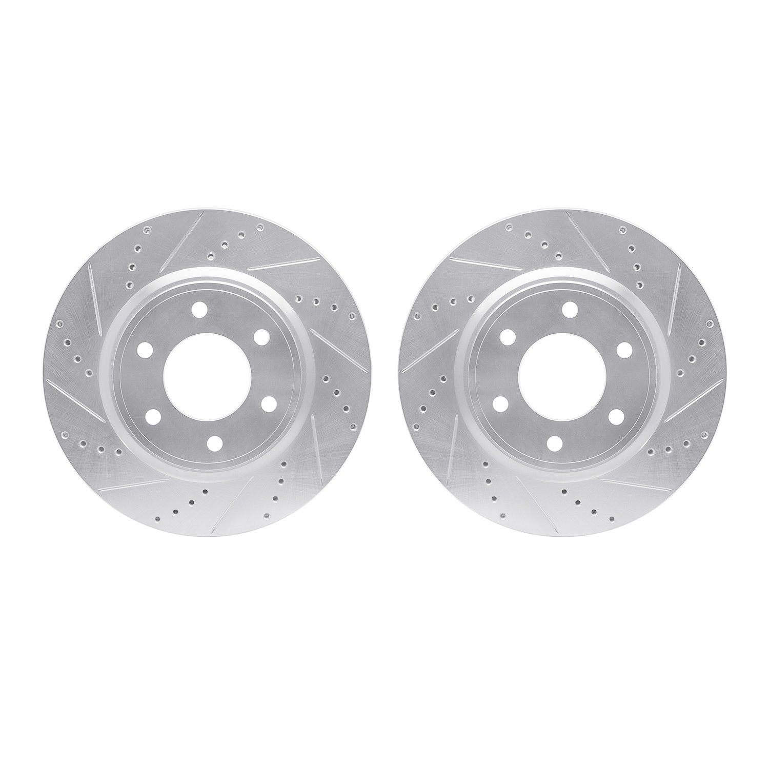 7002-68009 Drilled/Slotted Brake Rotors [Silver], Fits Select Infiniti/Nissan, Position: Front