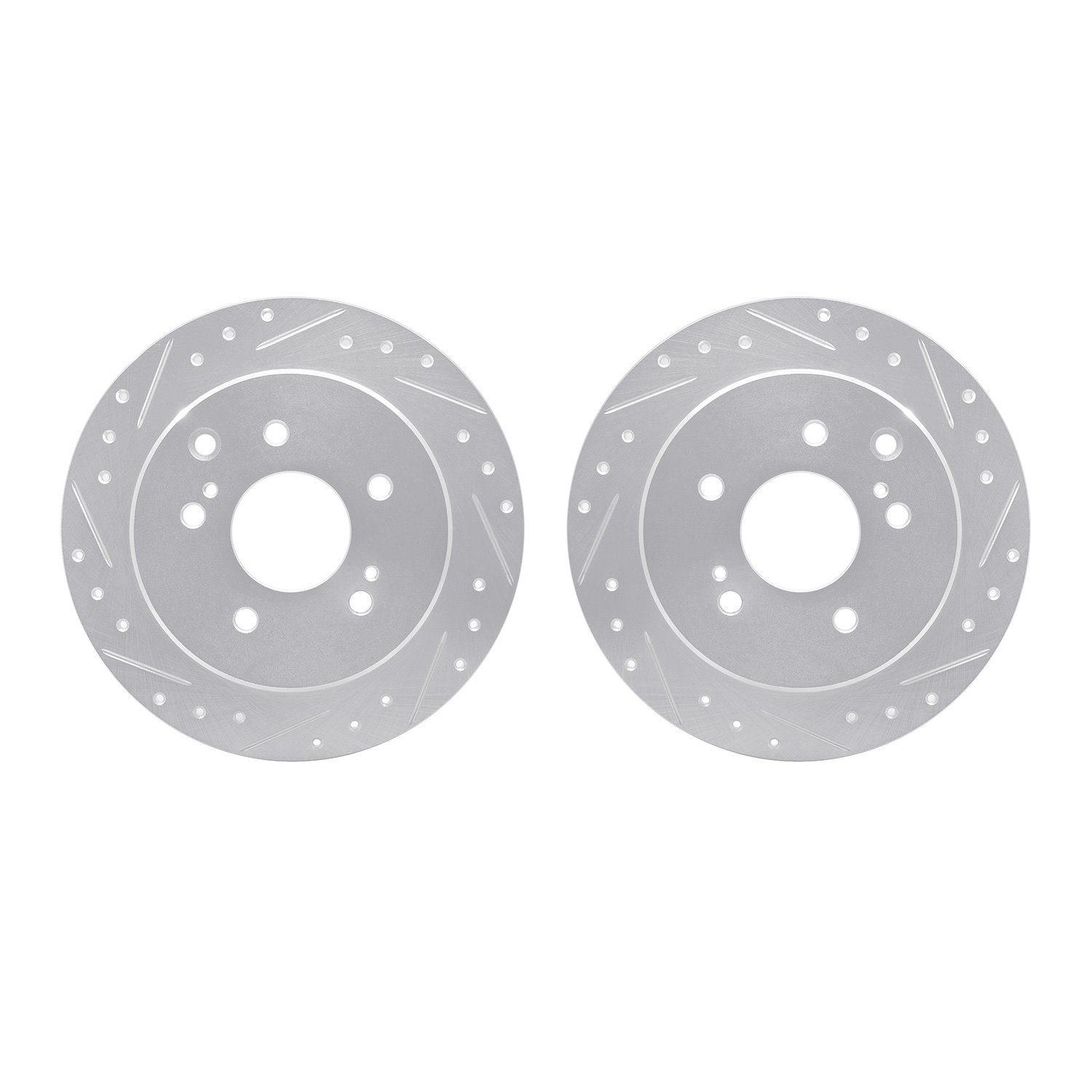7002-68017 Drilled/Slotted Brake Rotors [Silver], 1990-1996 Infiniti/Nissan, Position: Rear