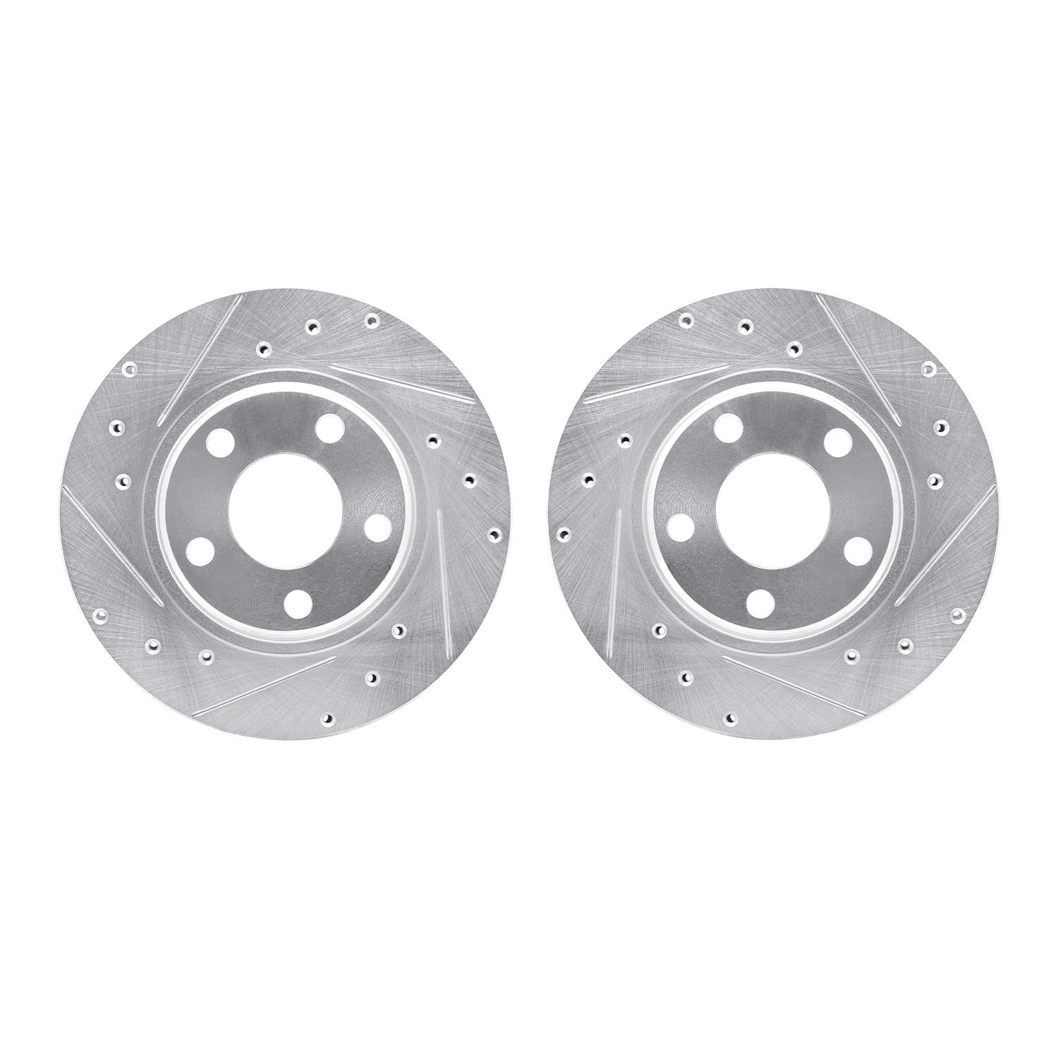 7002-72026 Drilled/Slotted Brake Rotors [Silver], 1990-1993 Mitsubishi, Position: Front