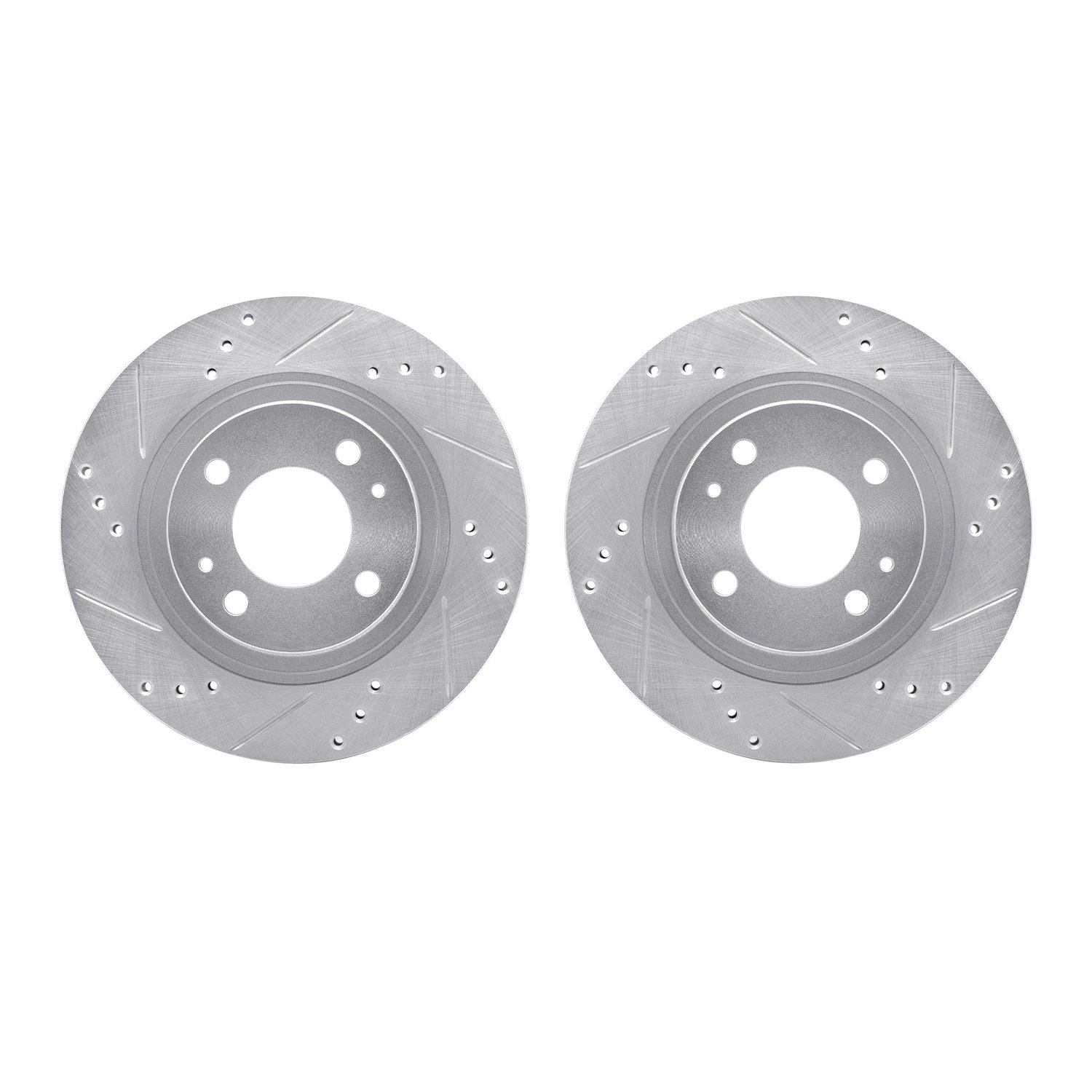 7002-72027 Drilled/Slotted Brake Rotors [Silver], 2012-2017 Mitsubishi, Position: Front