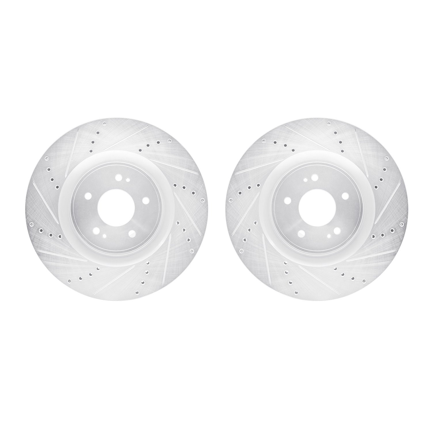 7002-72031 Drilled/Slotted Brake Rotors [Silver], 2008-2015 Mitsubishi, Position: Front