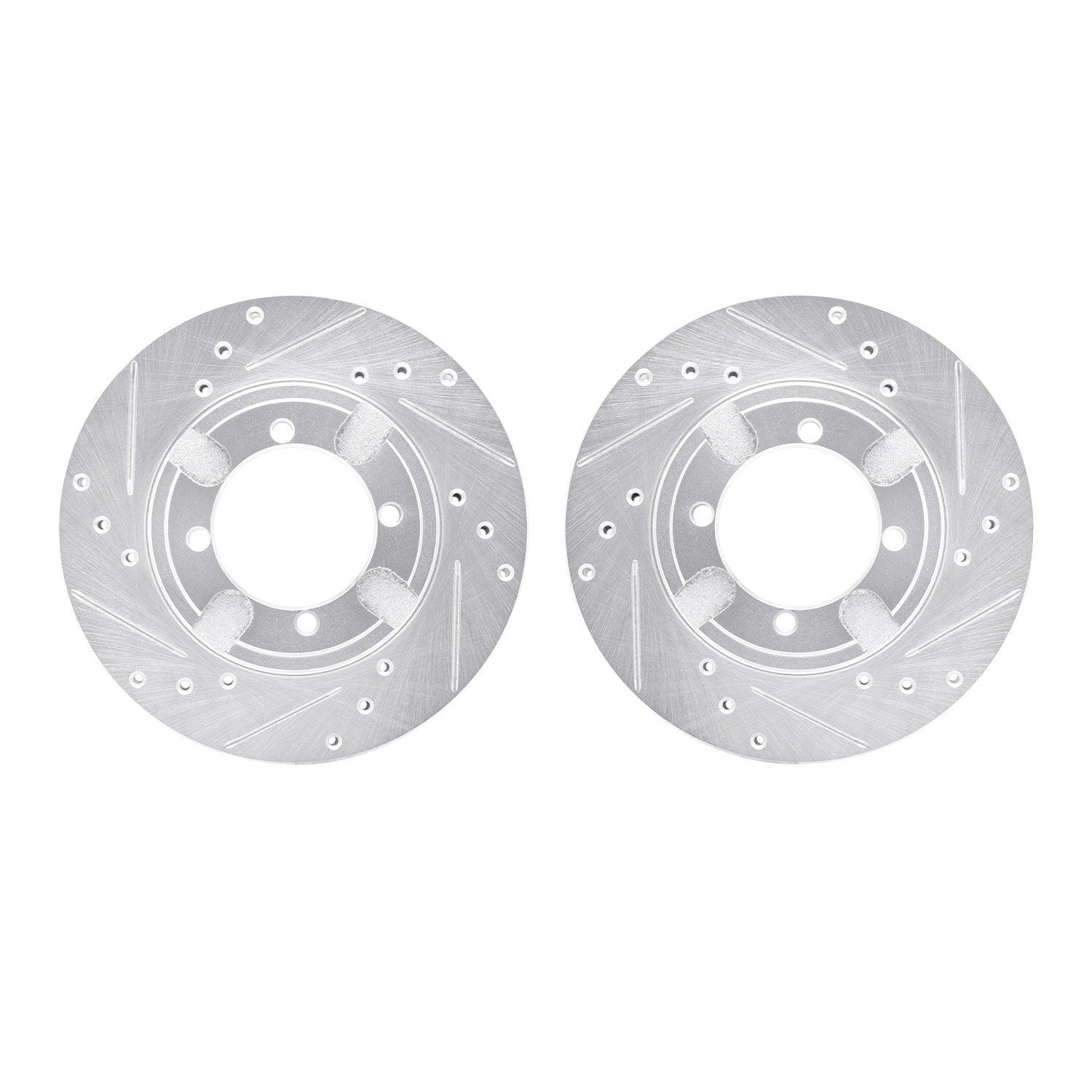 7002-72033 Drilled/Slotted Brake Rotors [Silver], 1991-1992 Mitsubishi, Position: Front