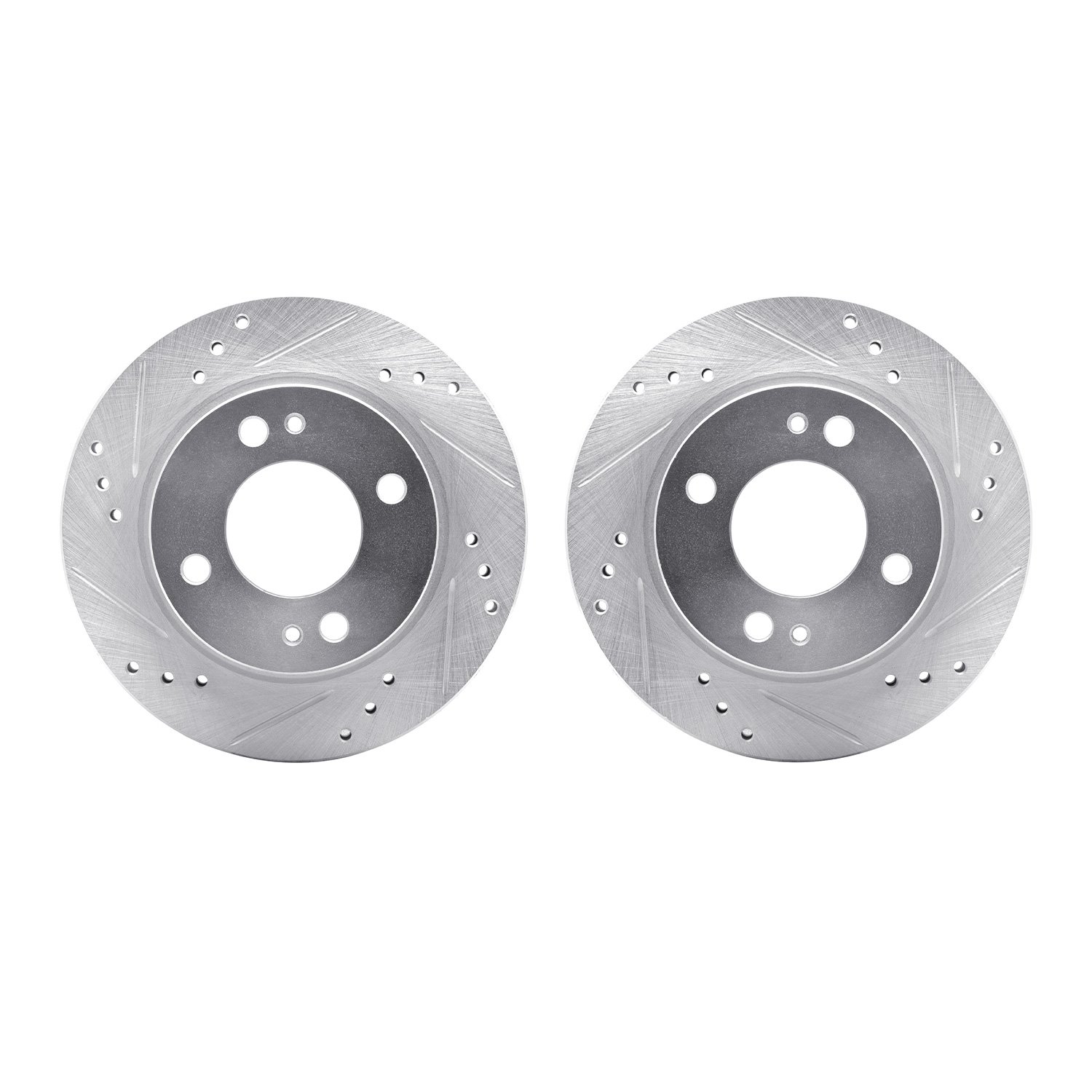 7002-72034 Drilled/Slotted Brake Rotors [Silver], 2014-2015 Mitsubishi, Position: Front