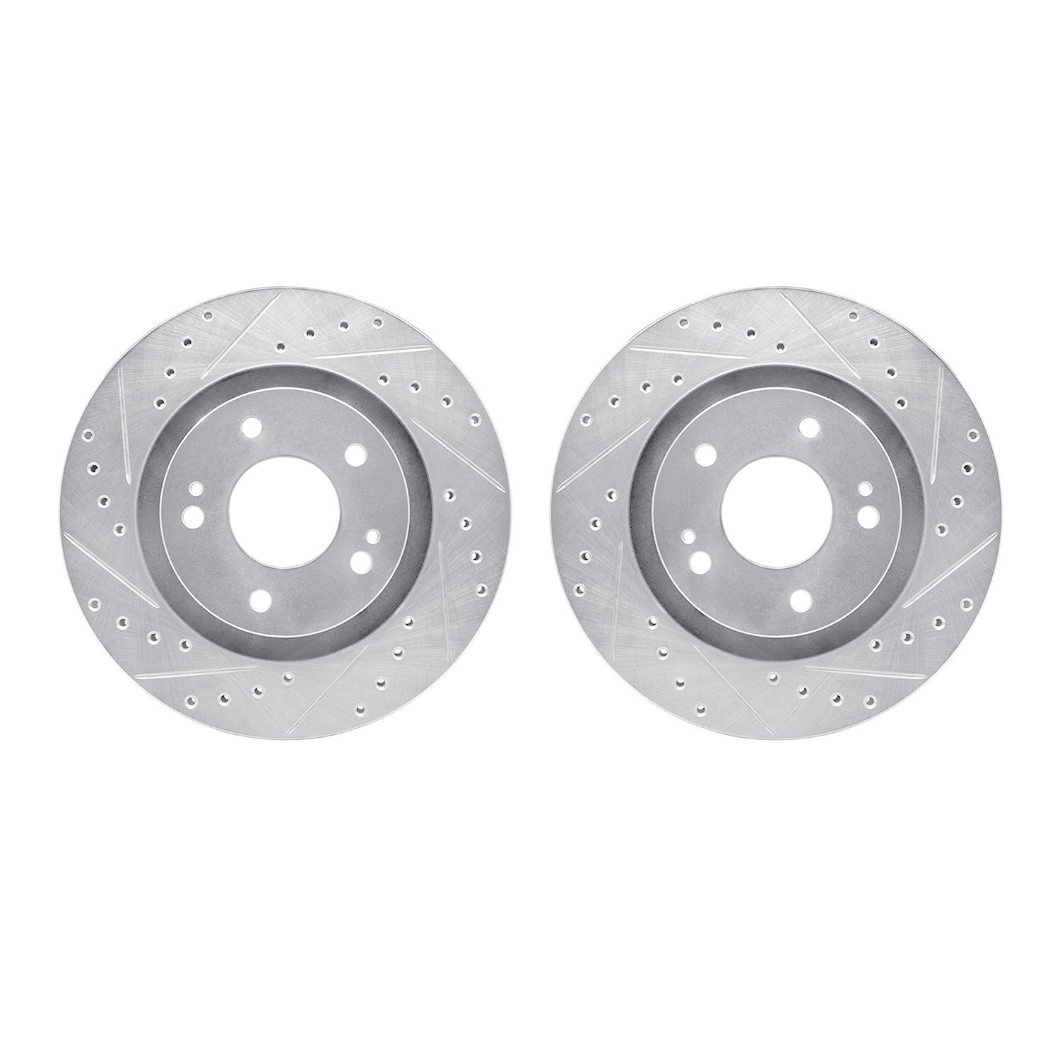 7002-72039 Drilled/Slotted Brake Rotors [Silver], Fits Select Mitsubishi, Position: Front