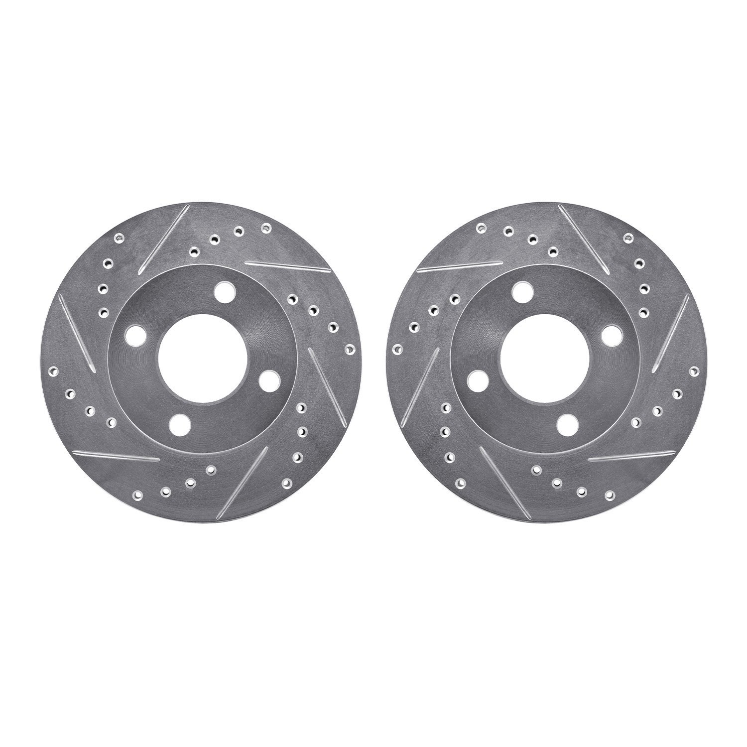 7002-73000 Drilled/Slotted Brake Rotors [Silver], 1978-1992 Audi/Volkswagen, Position: Front
