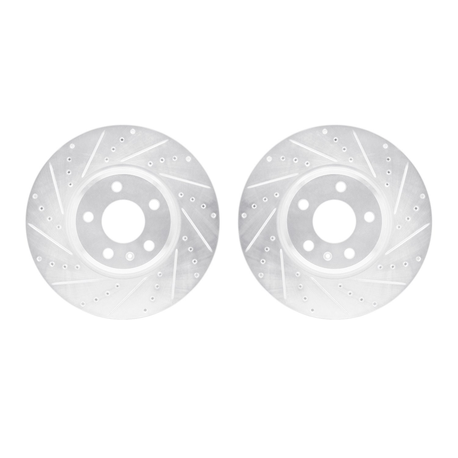 7002-73011 Drilled/Slotted Brake Rotors [Silver], 2008-2012 Audi/Volkswagen, Position: Front