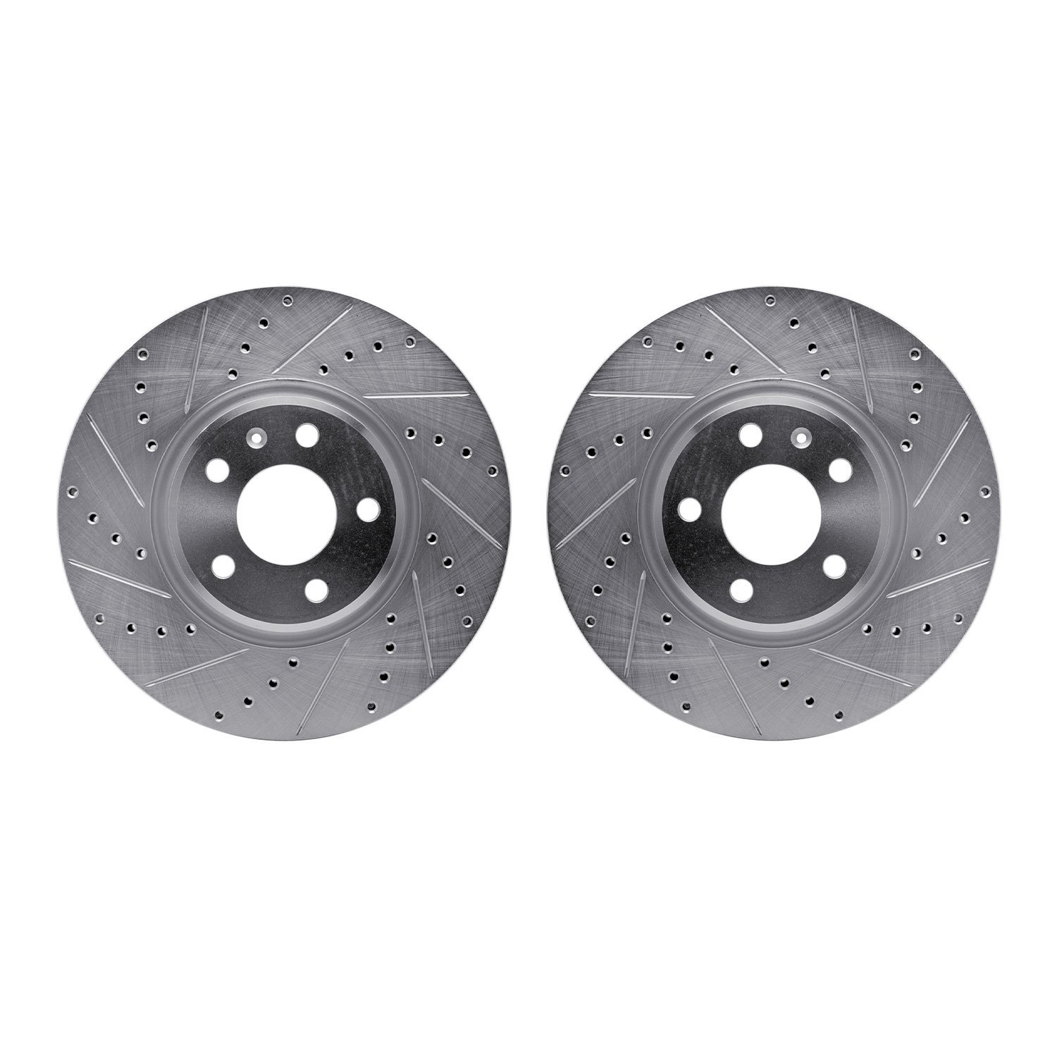7002-73012 Drilled/Slotted Brake Rotors [Silver], 2011-2017 Audi/Volkswagen, Position: Front