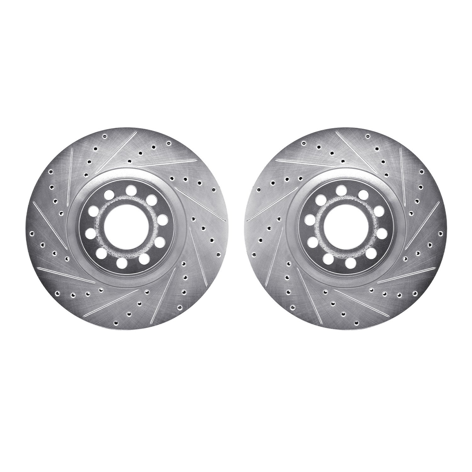 7002-73020 Drilled/Slotted Brake Rotors [Silver], 1999-2004 Audi/Volkswagen, Position: Front